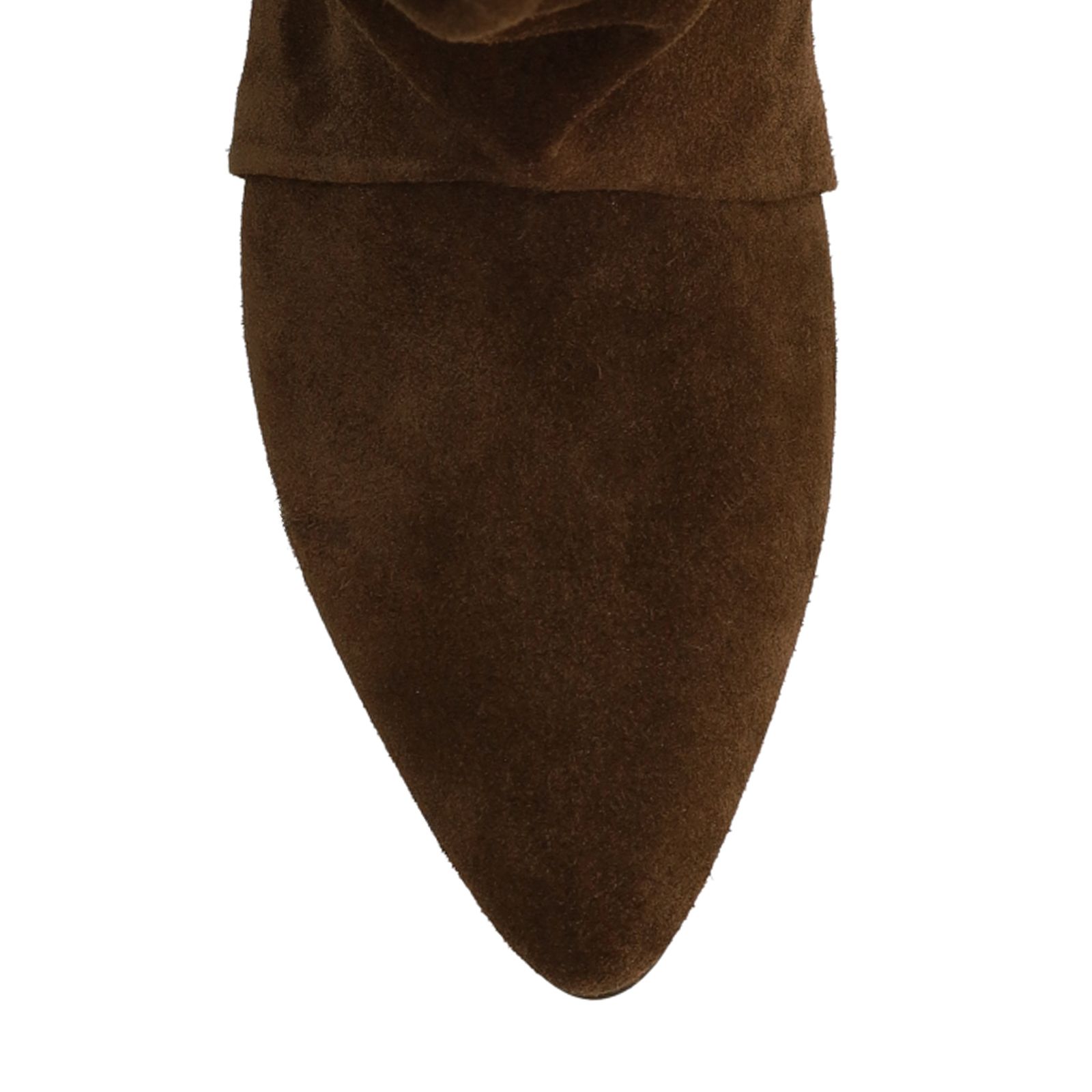 Dunkelbraune Veloursleder-Stiefeletten