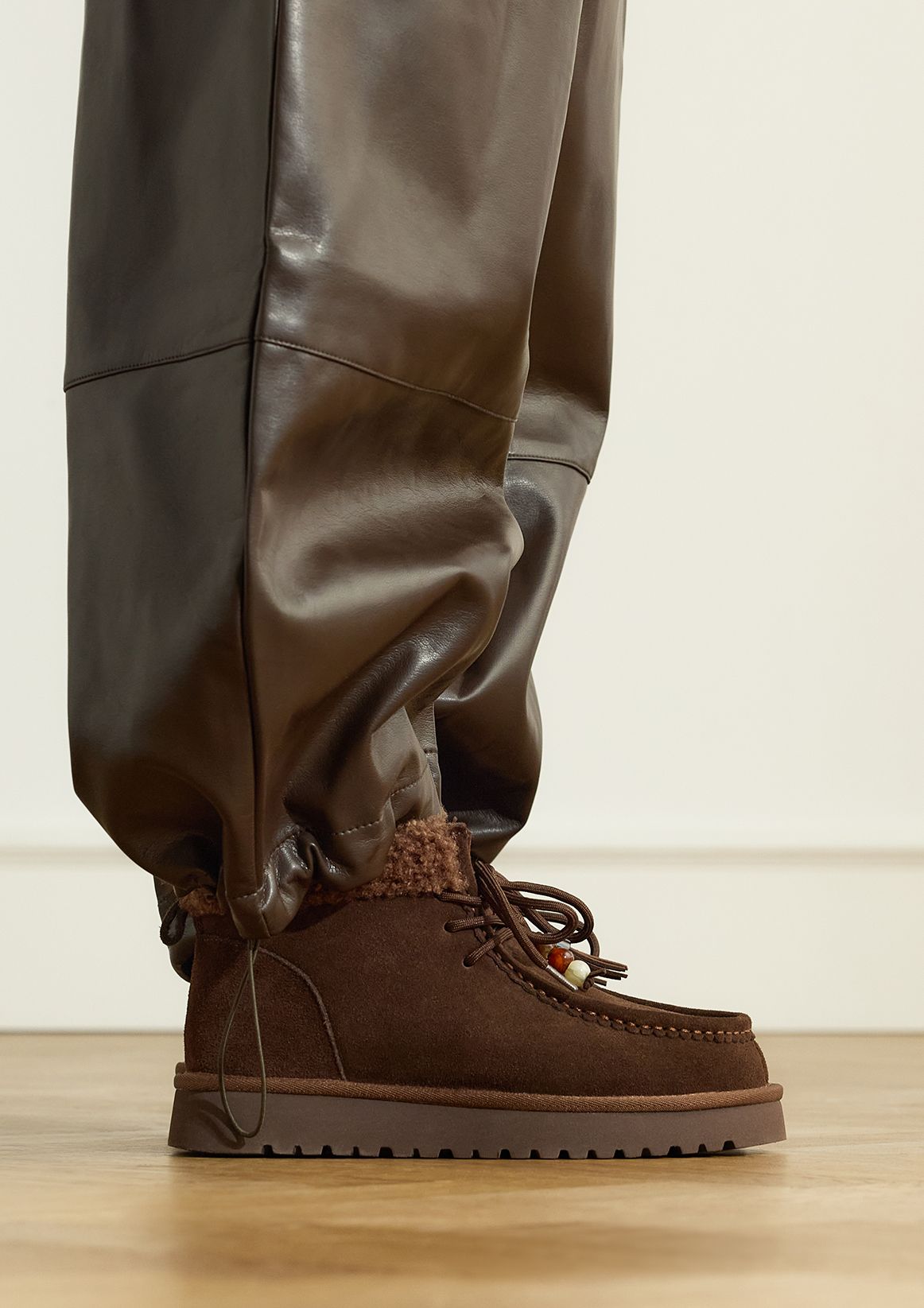 Donkerbruine suède snowboots