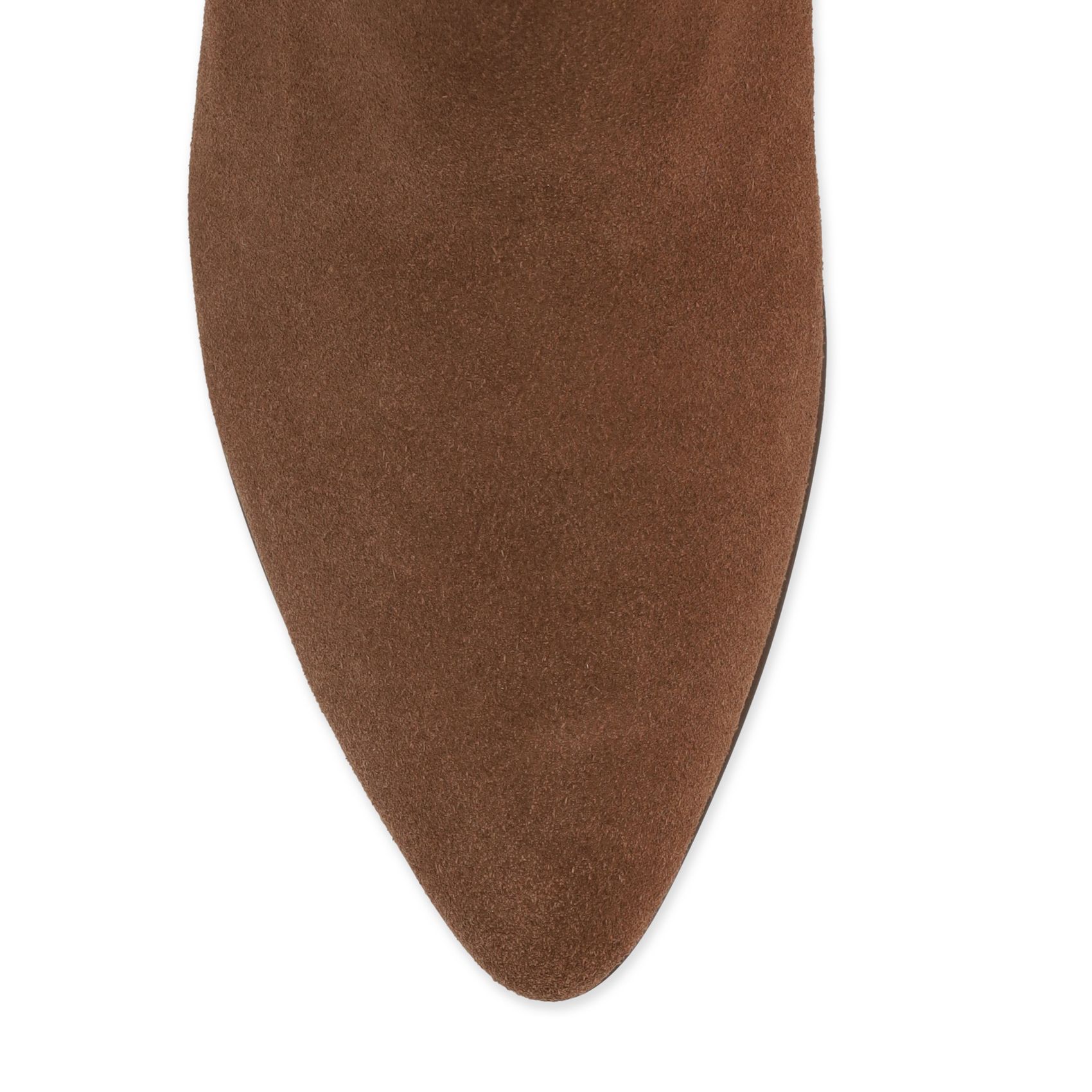 Braune Veloursleder-Stiefeletten mit Umschlag