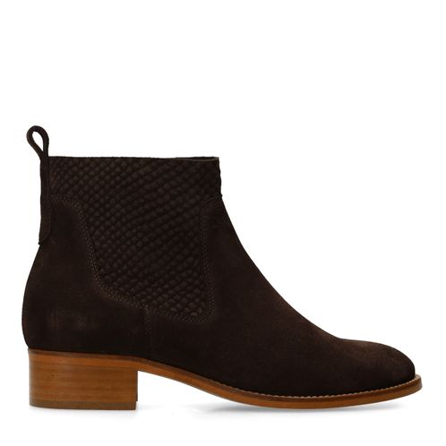 Braune Veloursleder-Stiefeletten