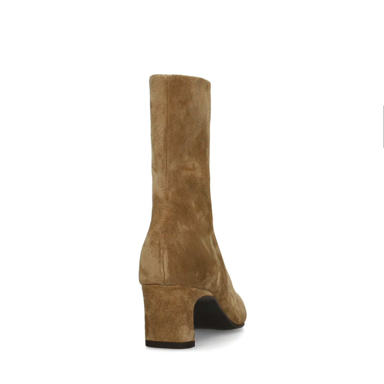 Braune Veloursleder-Stiefeletten mit Absatz