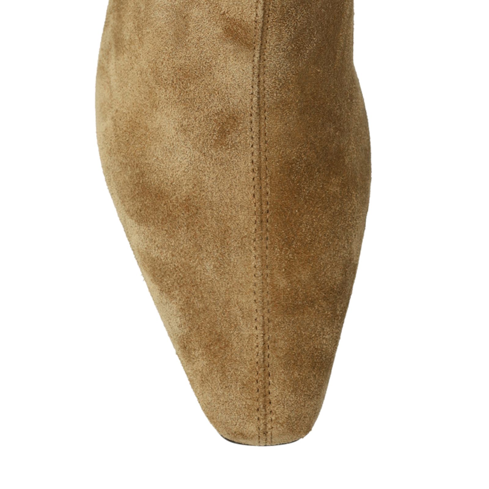 Braune Veloursleder-Stiefeletten mit Absatz