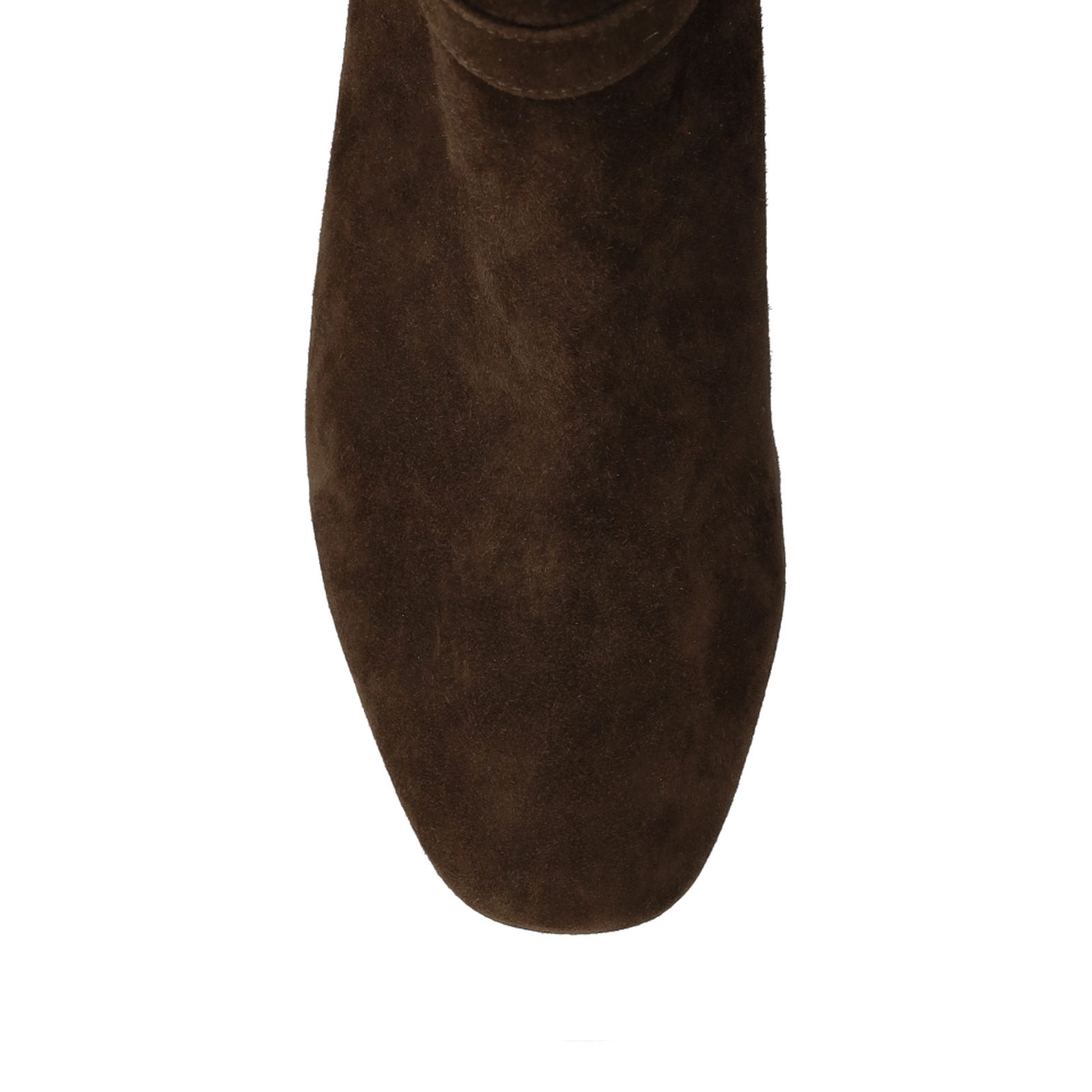 Beigefarbene Veloursleder-Stiefeletten mit Absatz