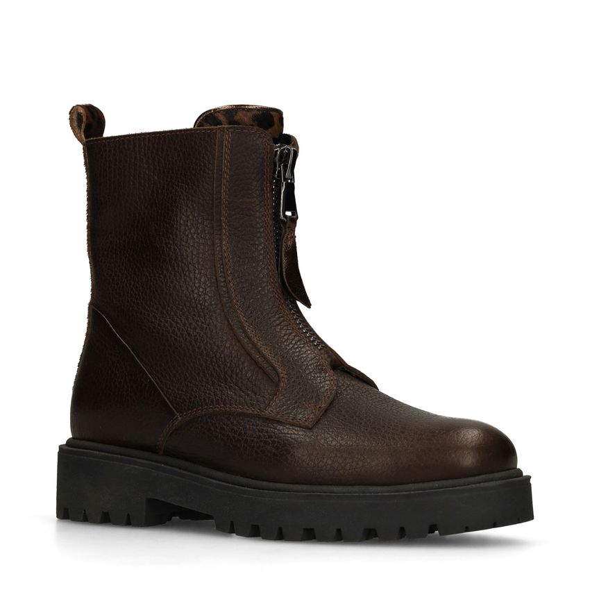 Dunkelbraune Lederstiefeletten