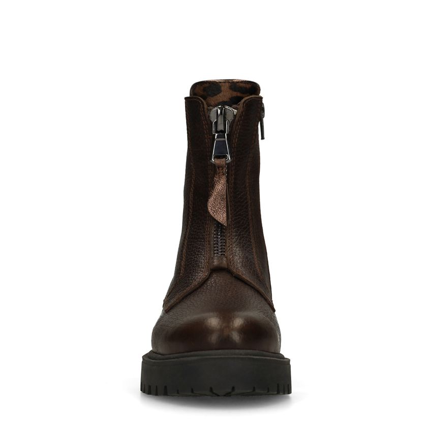Dunkelbraune Lederstiefeletten