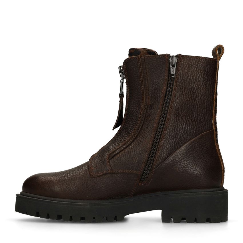 Dunkelbraune Lederstiefeletten