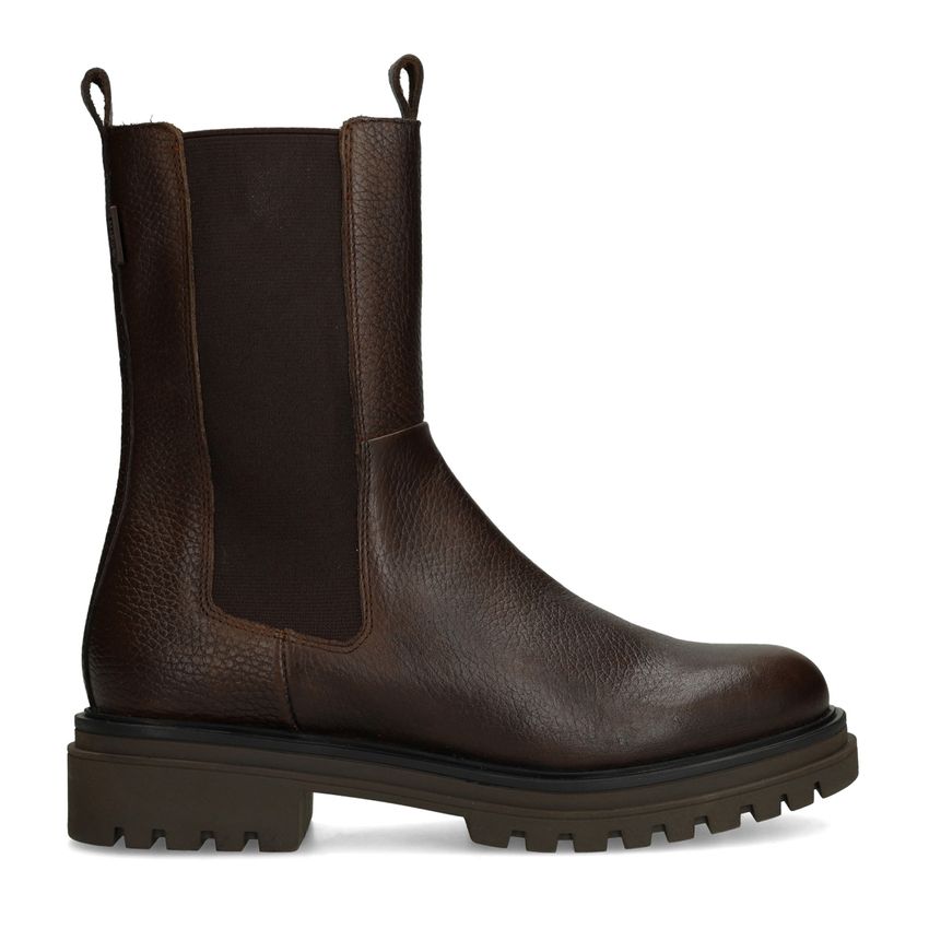 Bruine leren chelsea boots