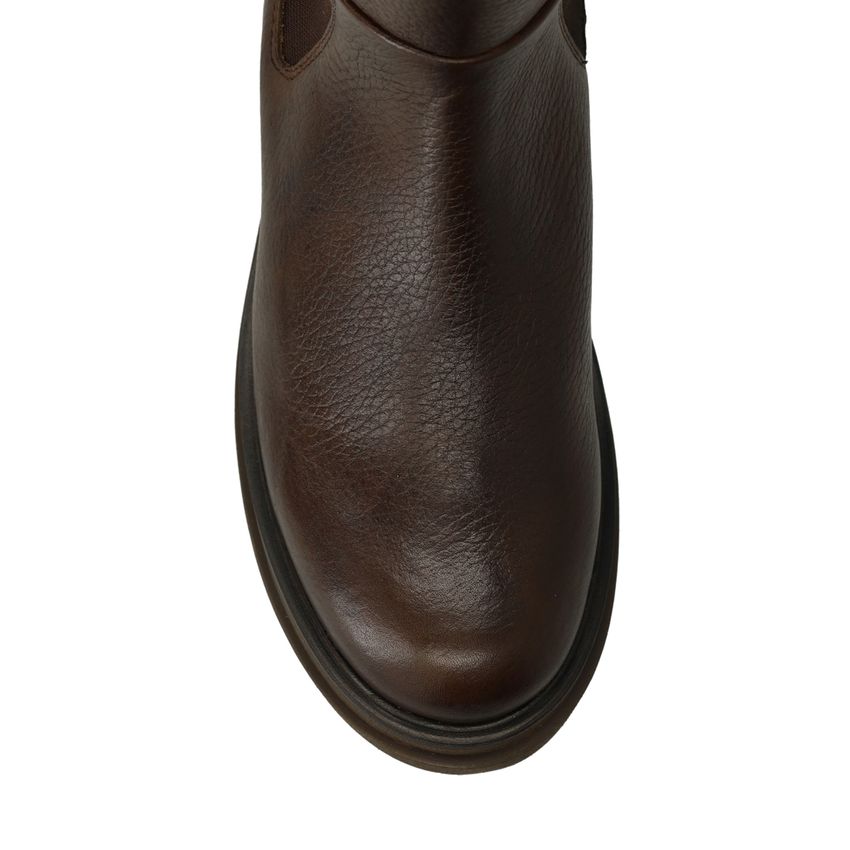 Bruine leren chelsea boots