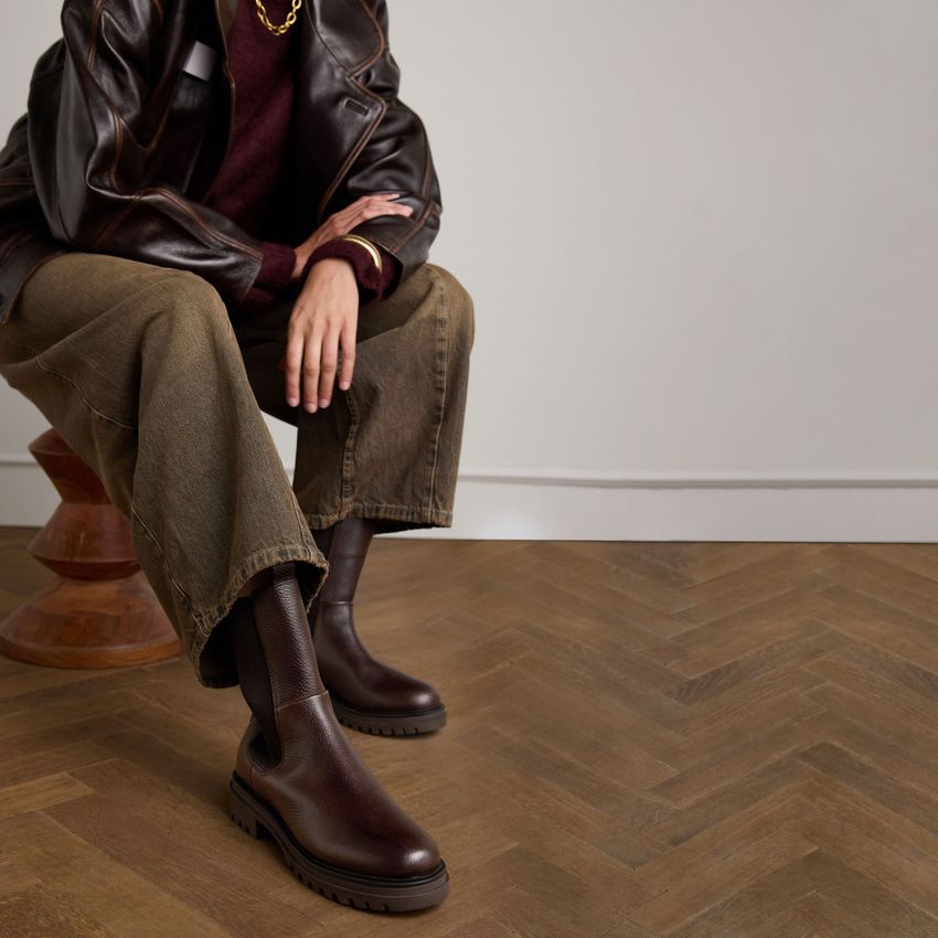 Braune Chelsea Boots aus Leder