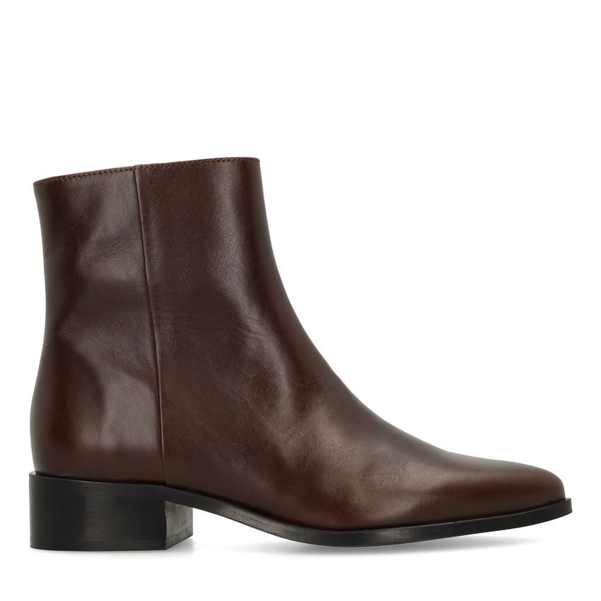 Dunkelbraune Lederstiefeletten