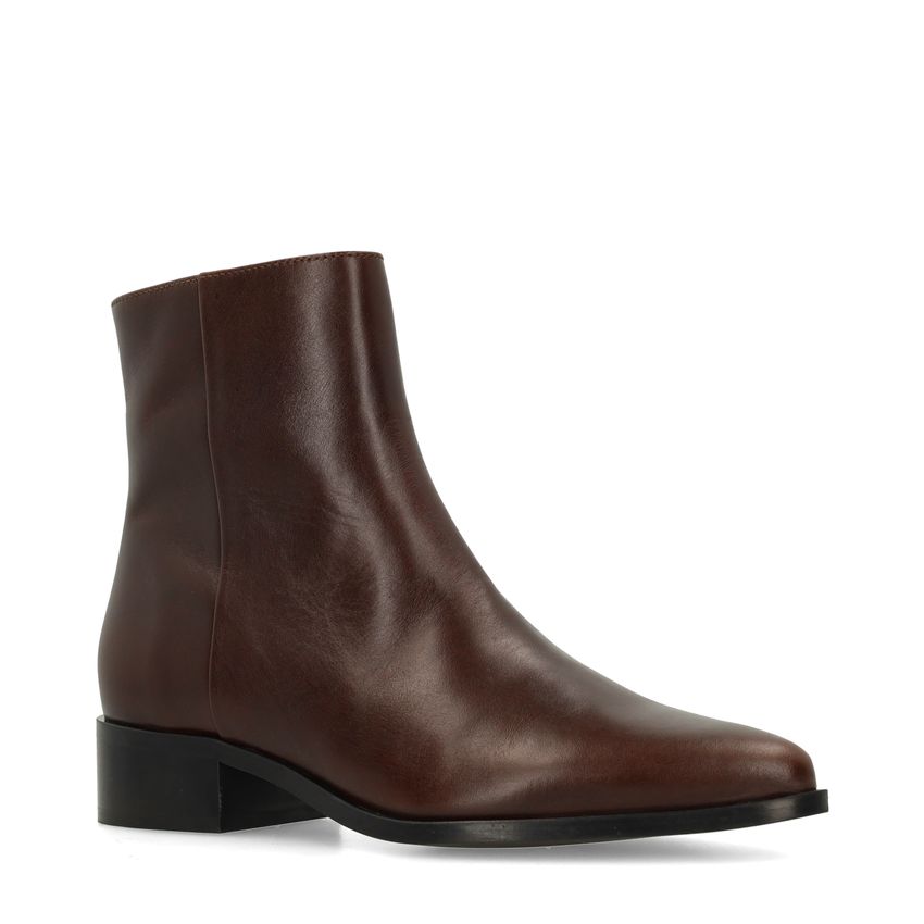 Dunkelbraune Lederstiefeletten