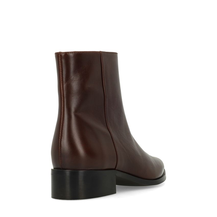 Dunkelbraune Lederstiefeletten