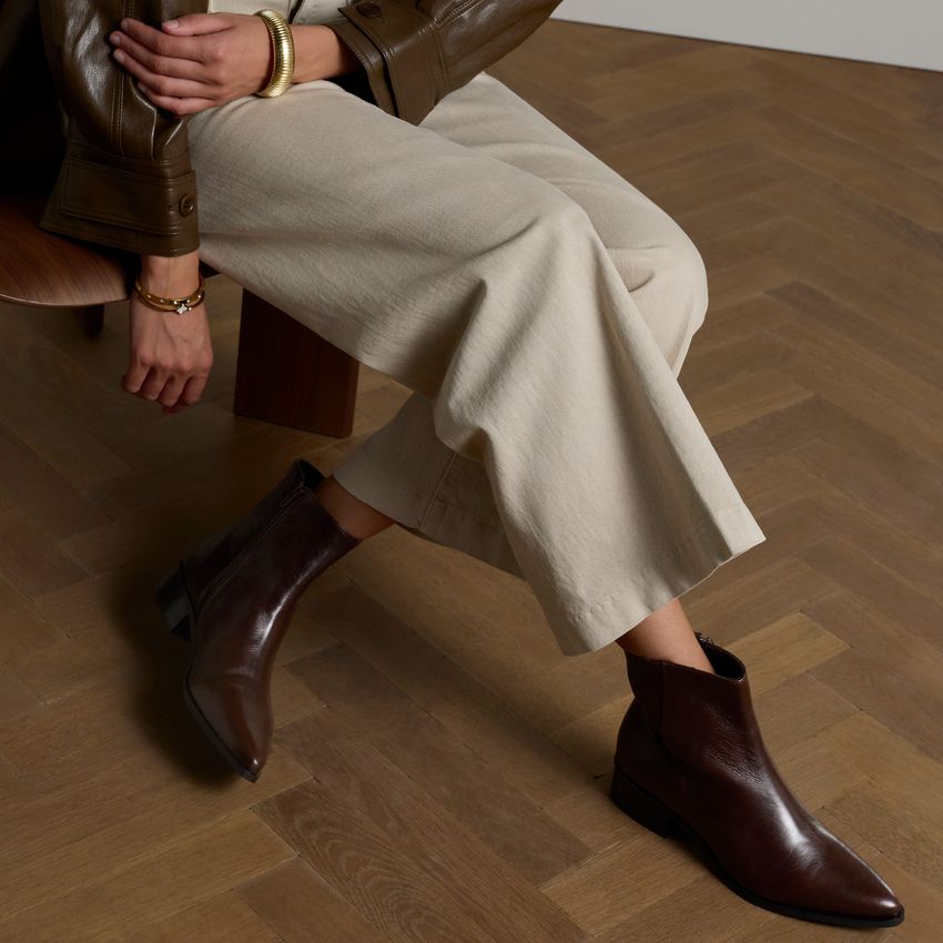 Dunkelbraune Lederstiefeletten