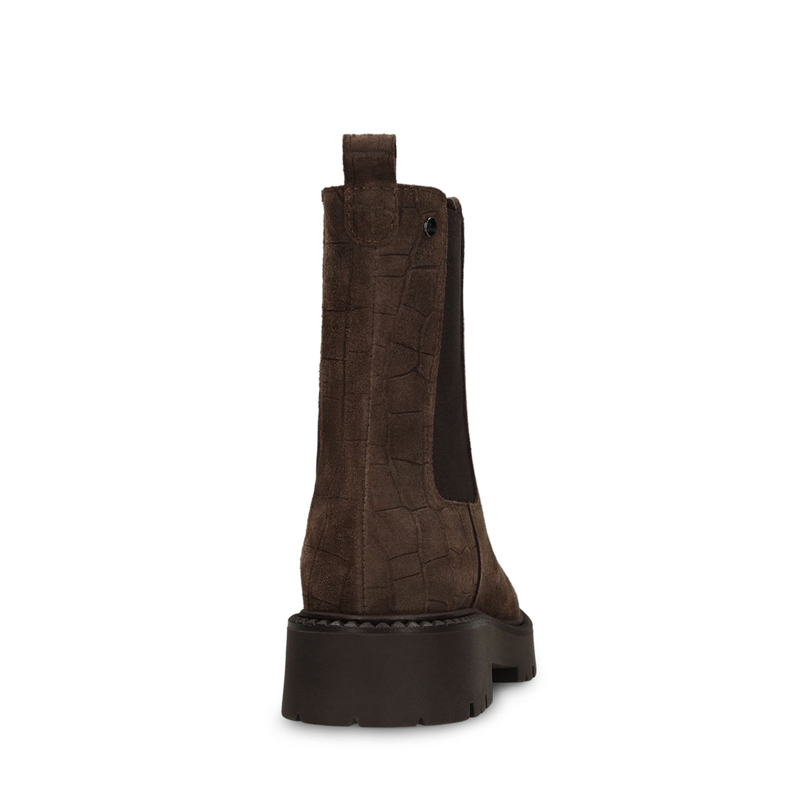 Donkerbruine suède croco chelsea boots