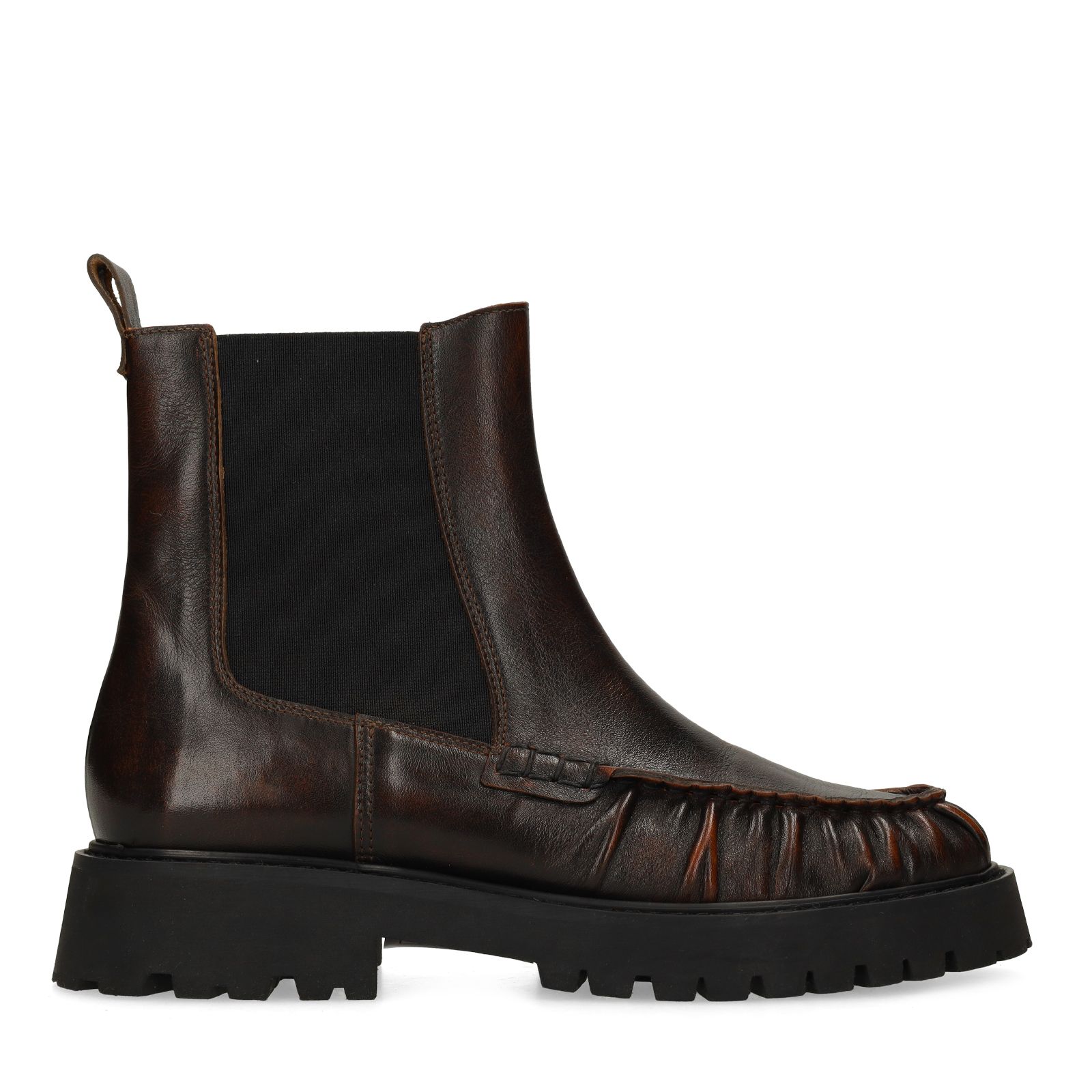Dunkelbraune Chelsea Boots aus Leder