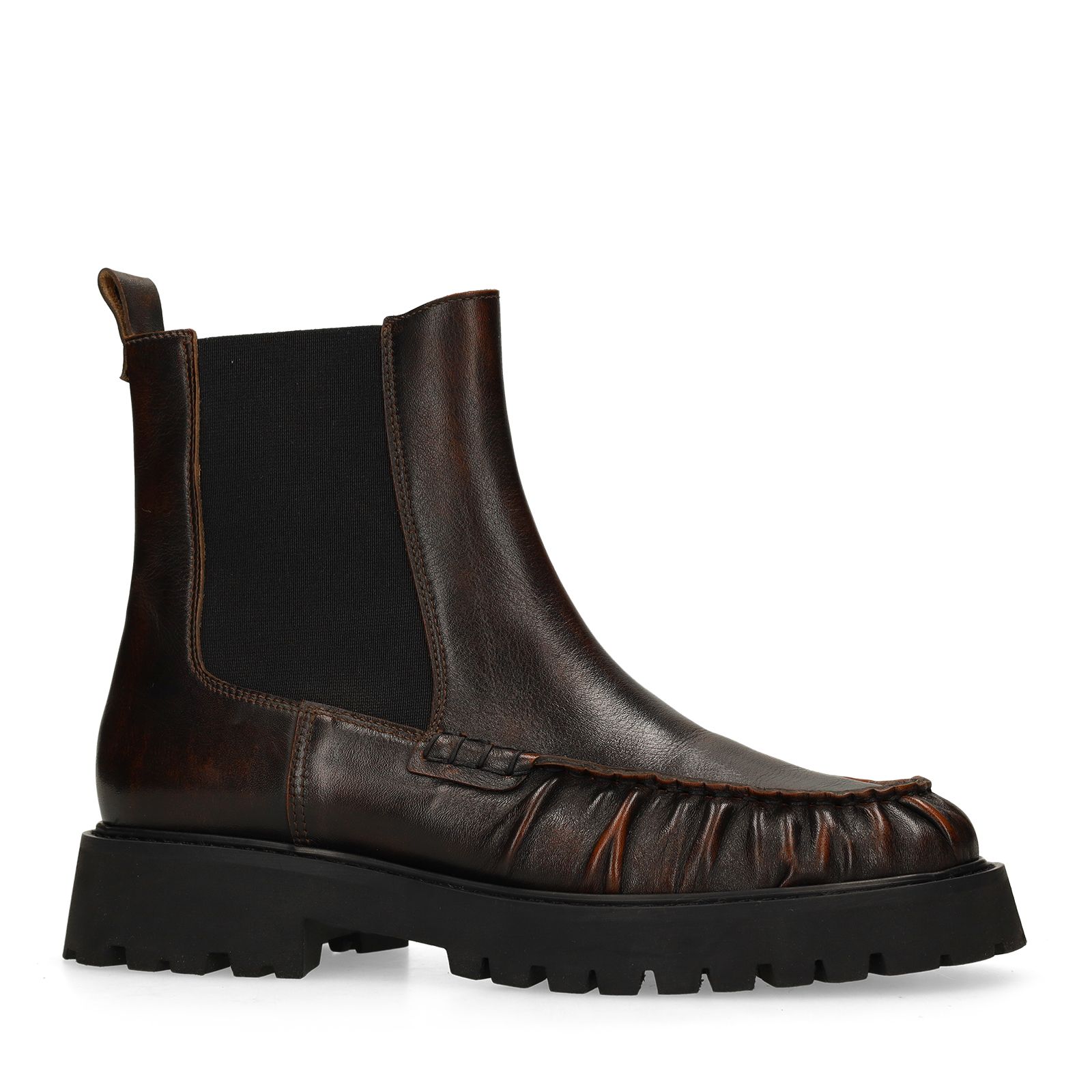 Dunkelbraune Chelsea Boots aus Leder