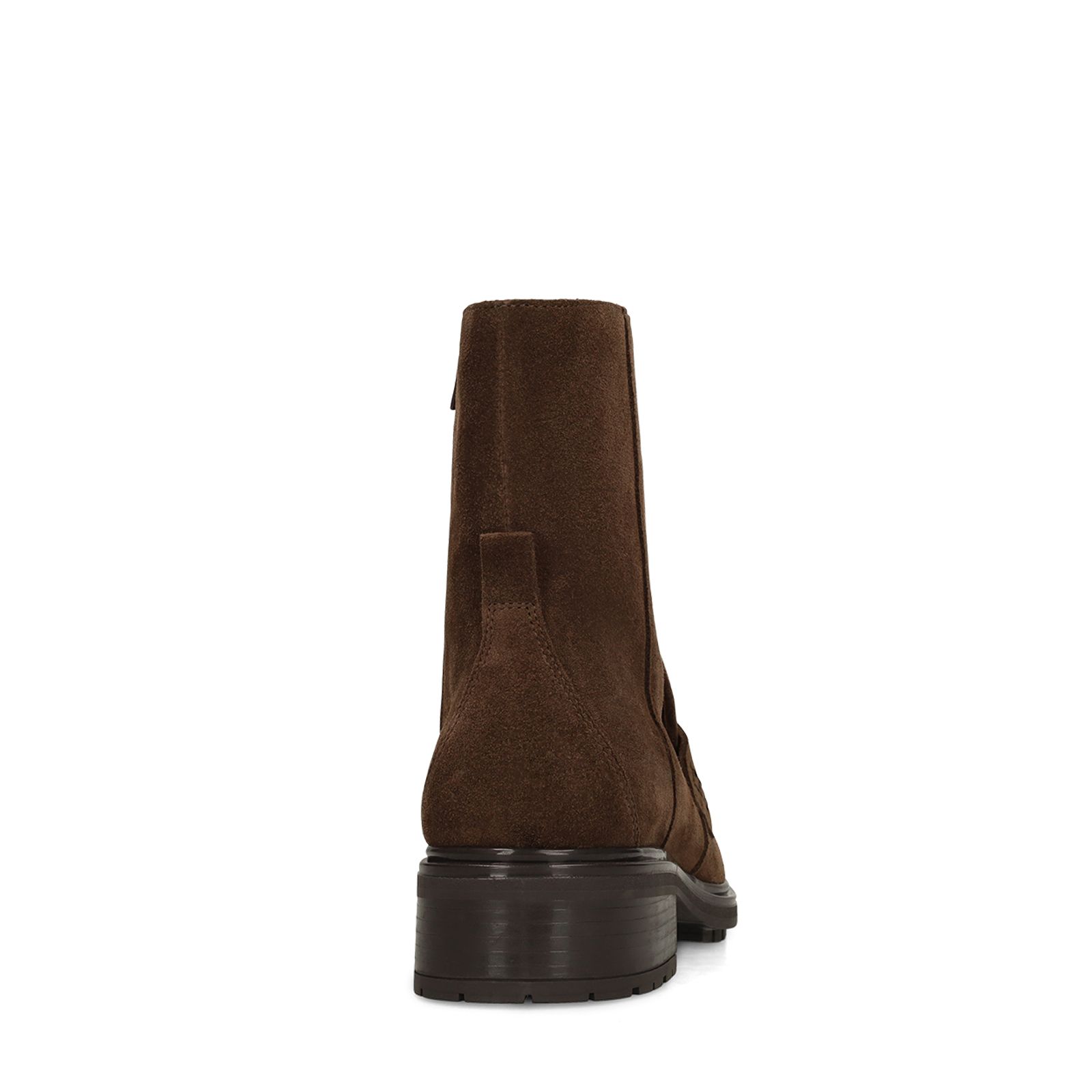 Dunkelbraune Veloursleder-Stiefeletten
