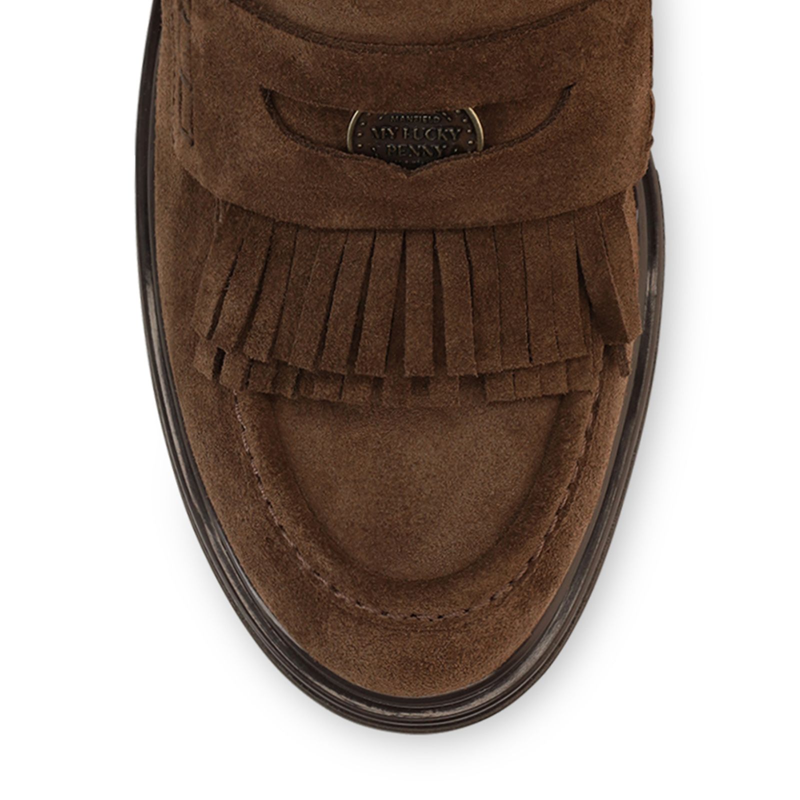 Dunkelbraune Veloursleder-Stiefeletten