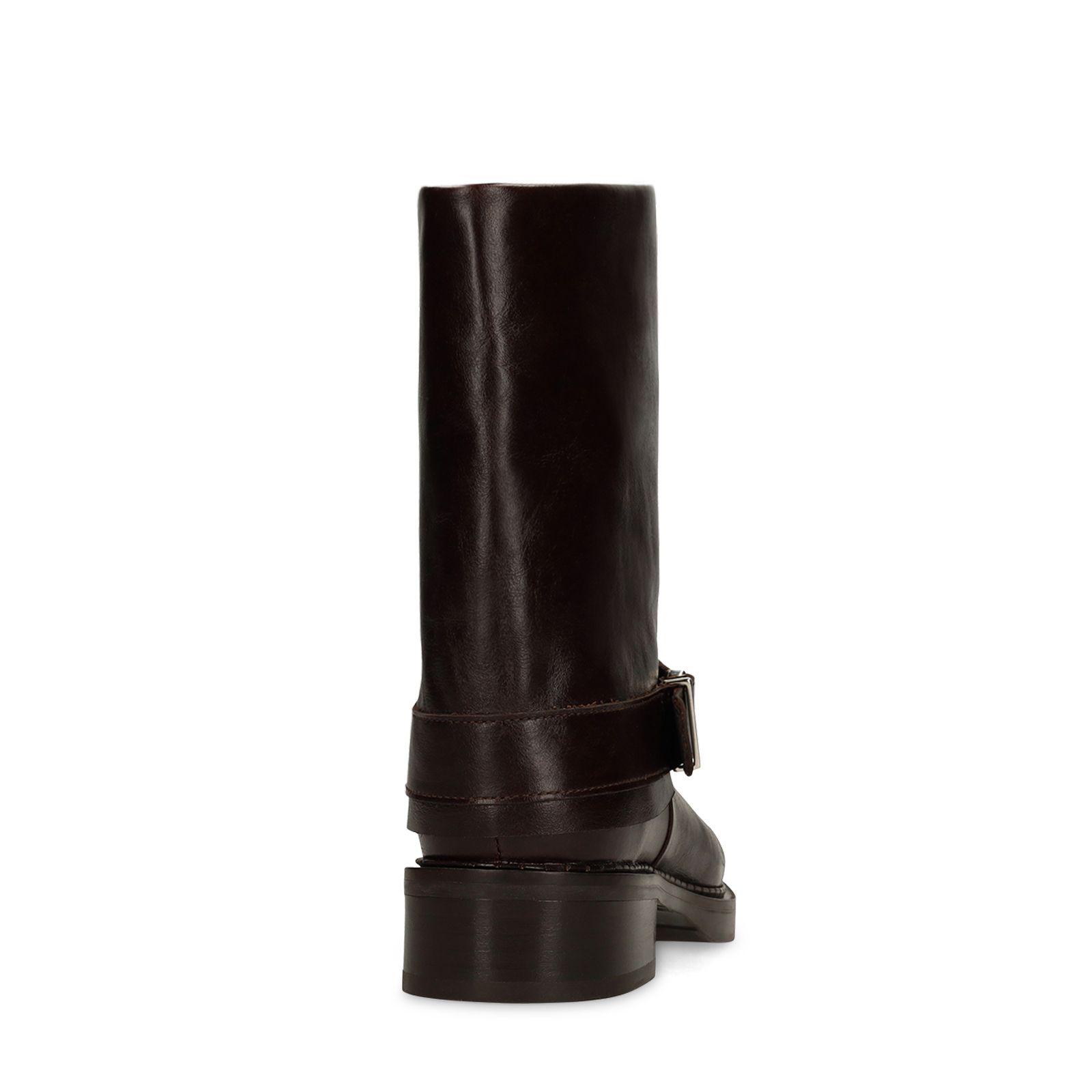 Dunkelbraune Lederstiefeletten mit Umschlag