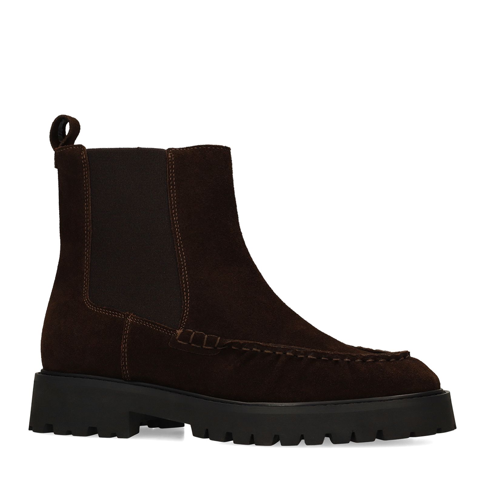 Donkerbruine suède chelsea boots