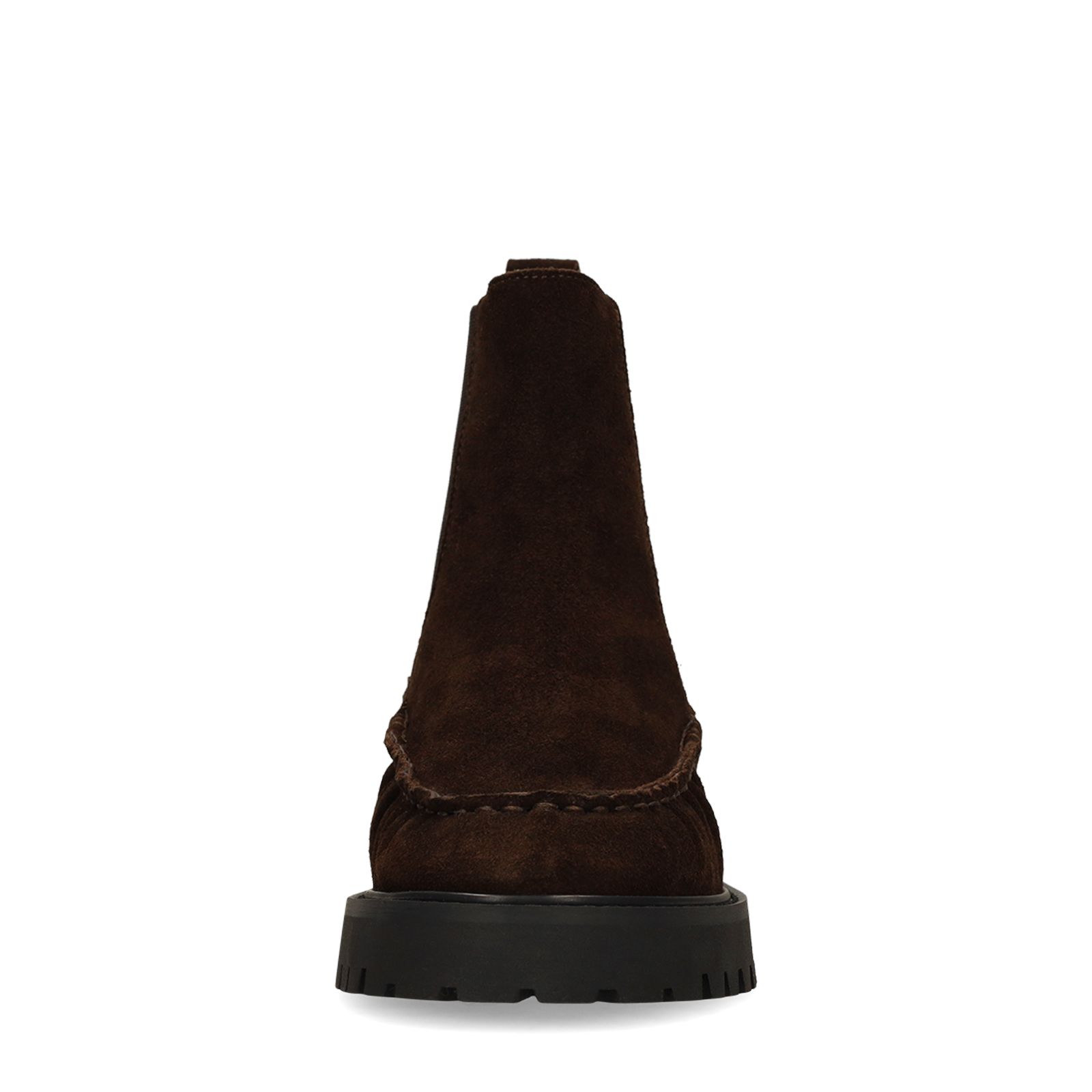 Dunkelbraune Chelsea Boots aus Veloursleder