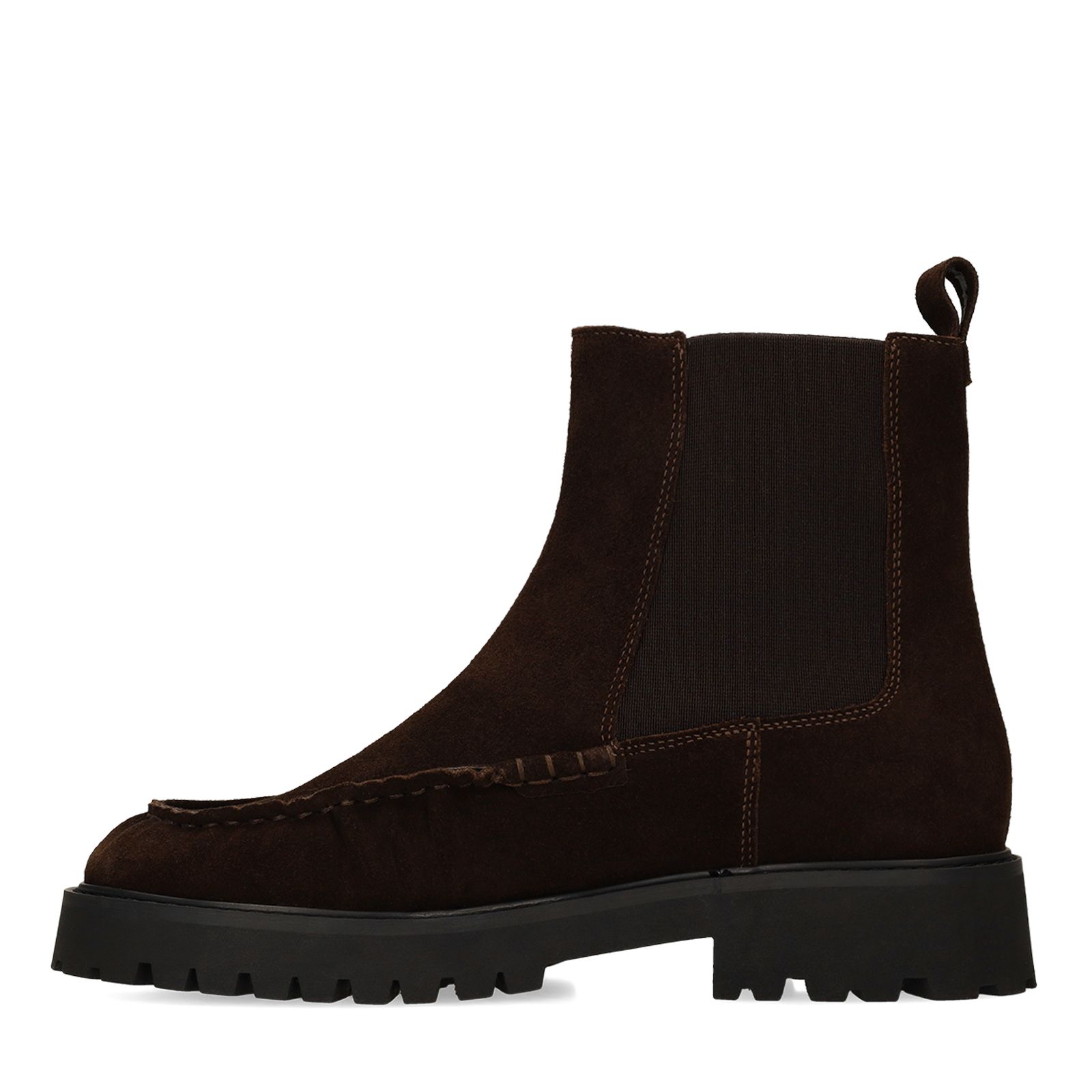 Dunkelbraune Chelsea Boots aus Veloursleder