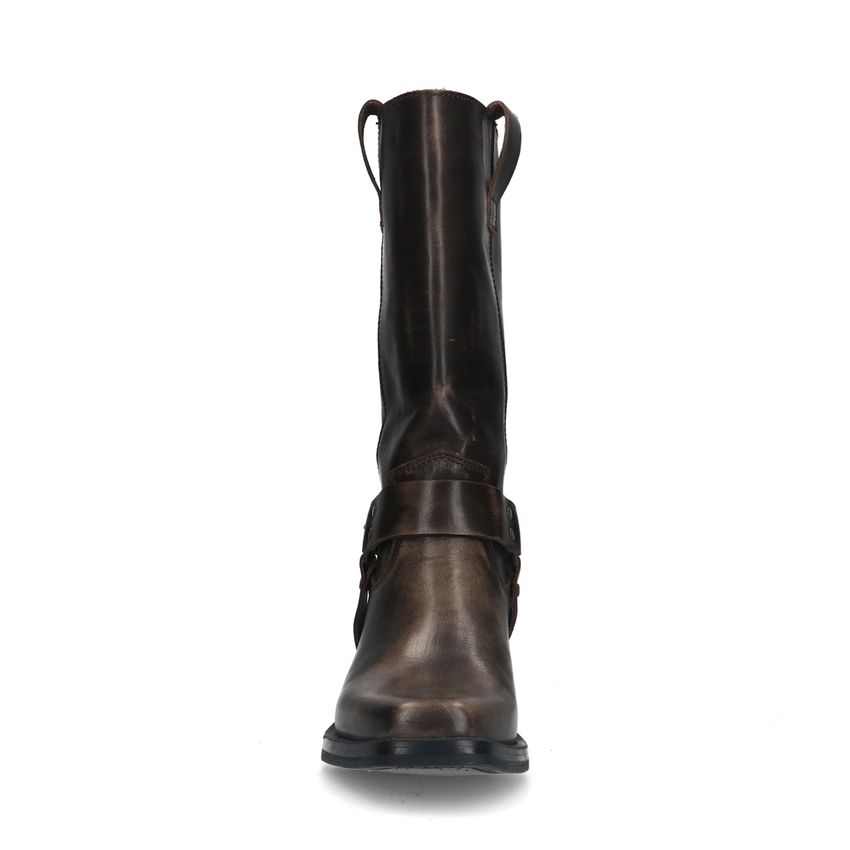 Bruine leren biker boots