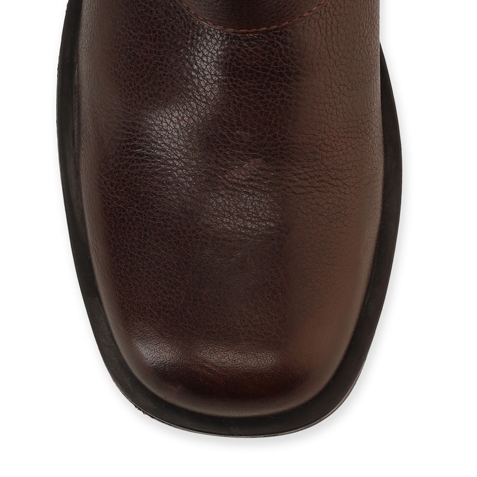 Dunkelbraune Buckle Boots aus Leder