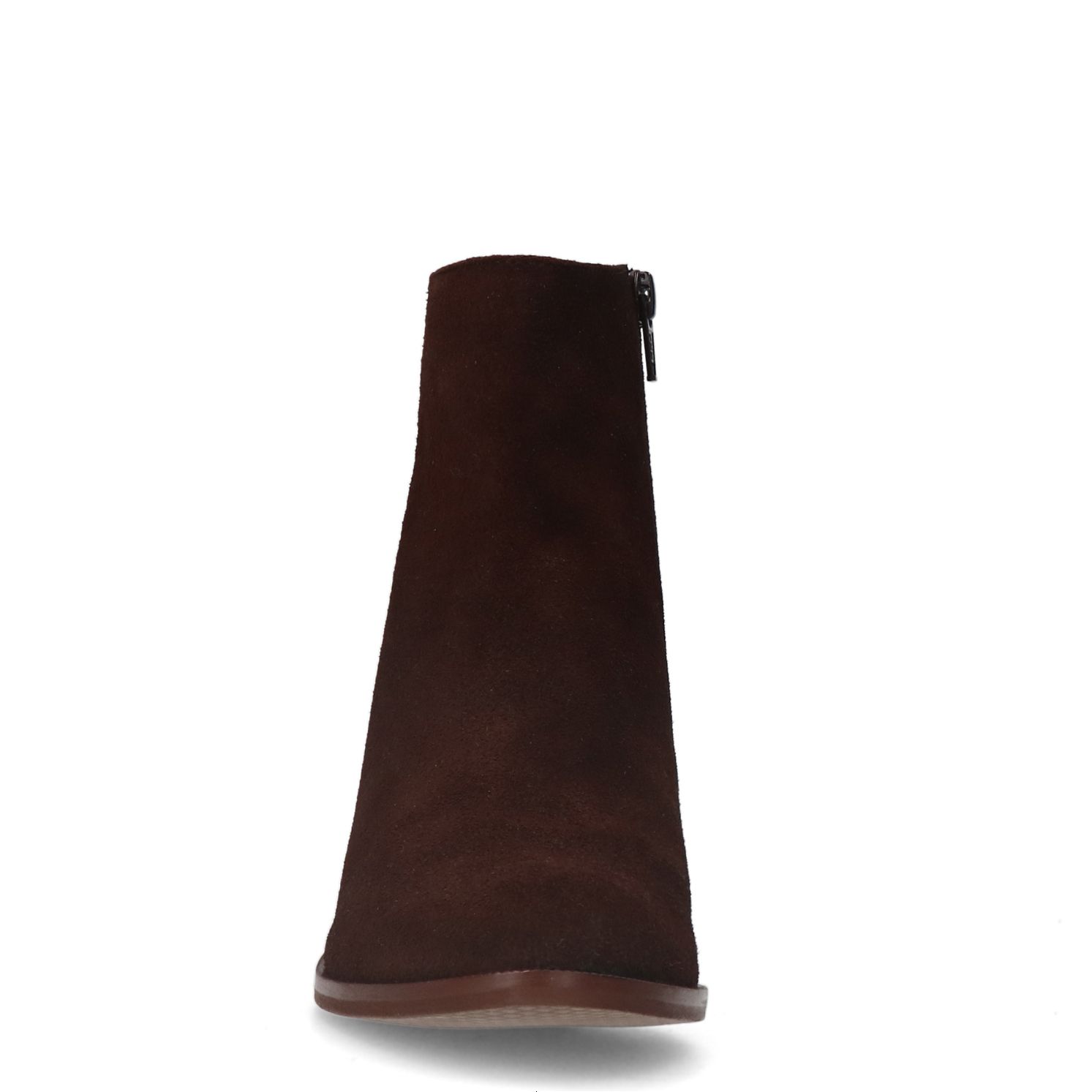 Braune Veloursleder-Stiefeletten mit Absatz
