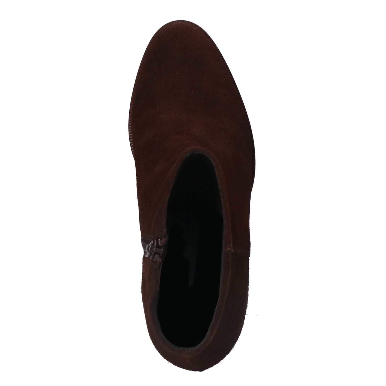 Braune Veloursleder-Stiefeletten mit Absatz
