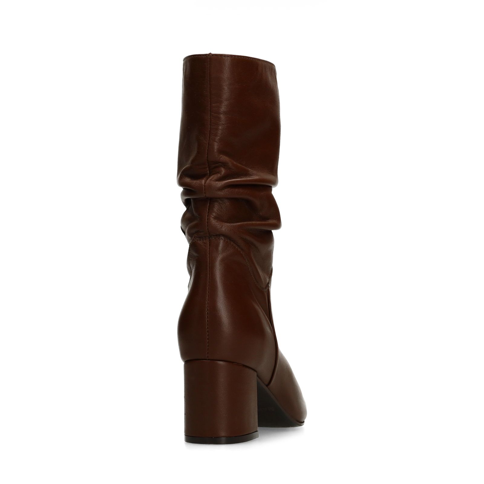 Braune Lederstiefel mit Absatz