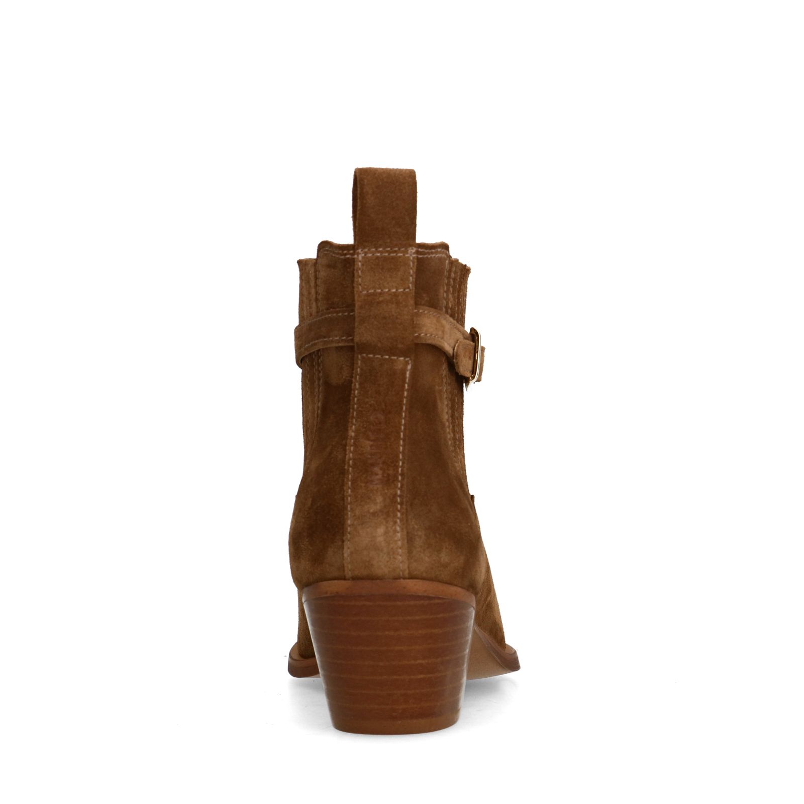 Braune Veloursleder-Stiefeletten mit Absatz