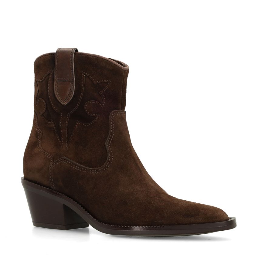 Bruine suède cowboy laarsjes
