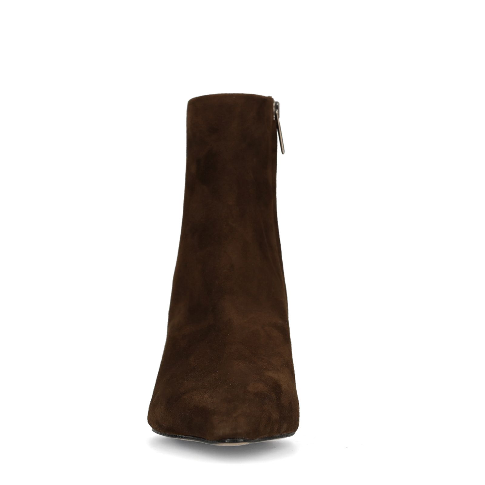 Braune Veloursleder-Stiefeletten mit Absatz