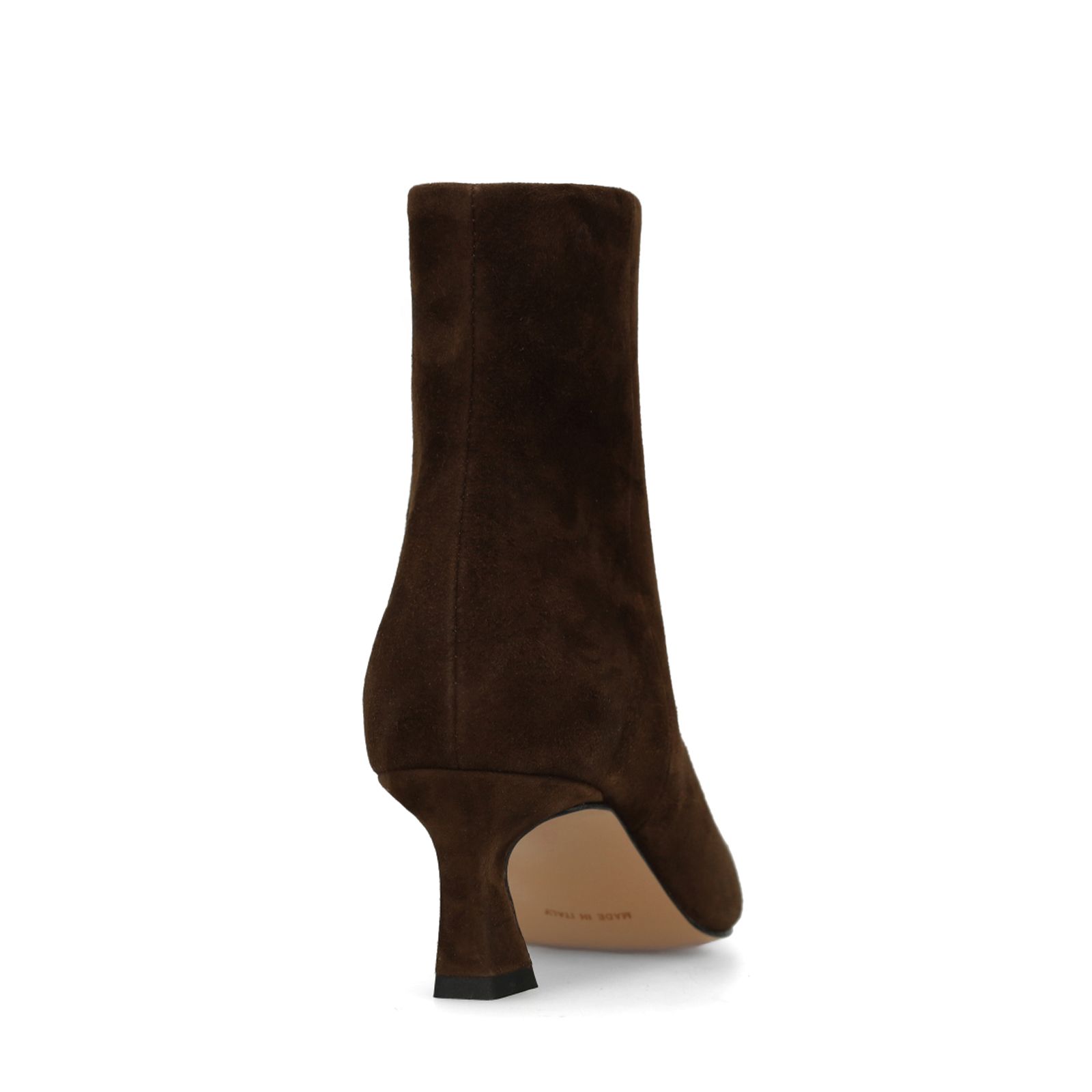 Braune Veloursleder-Stiefeletten mit Absatz