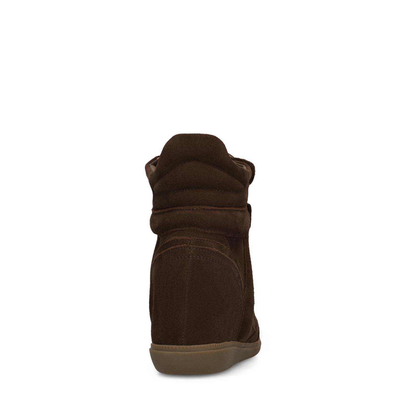Donkerbruine suède sneakers met sleehak