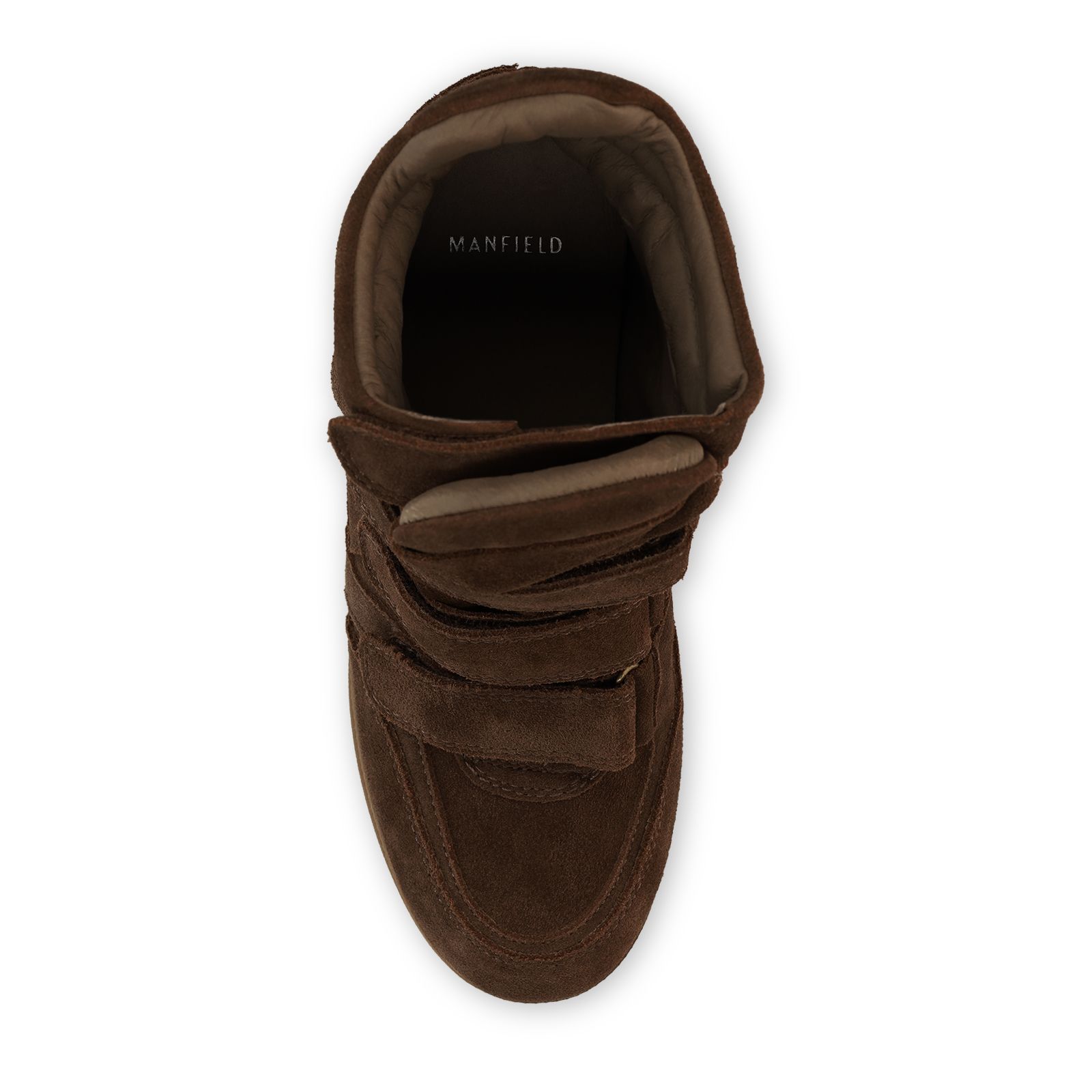 Donkerbruine suède sneakers met sleehak