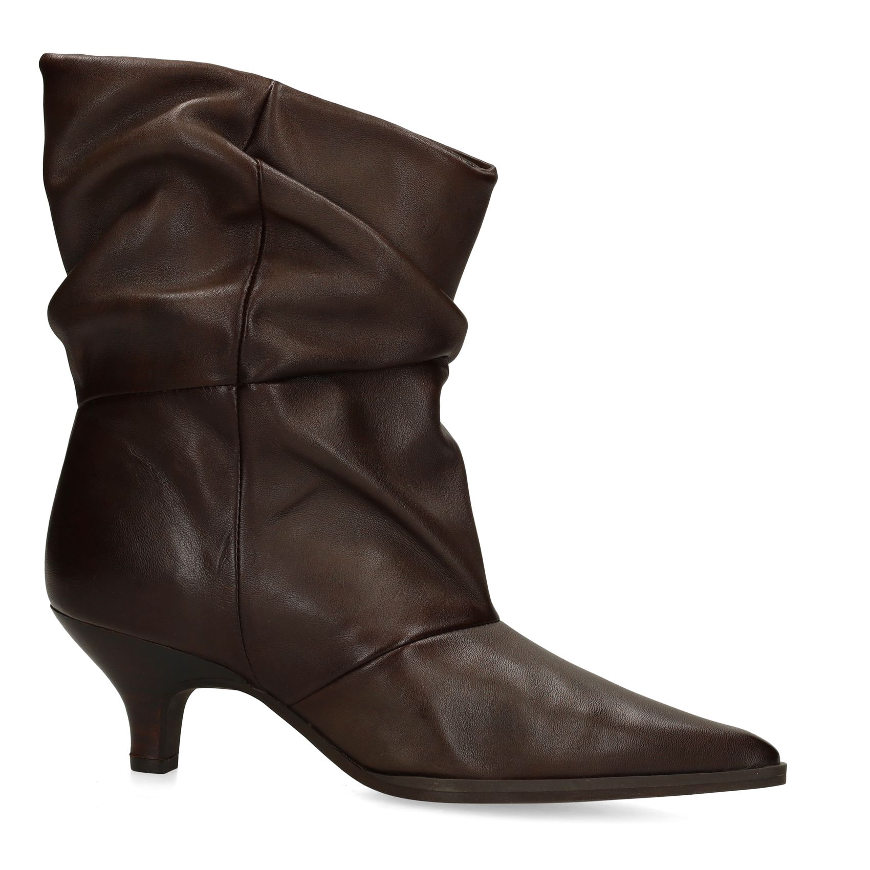 Dunkelbraune Slouchy Boots aus Leder