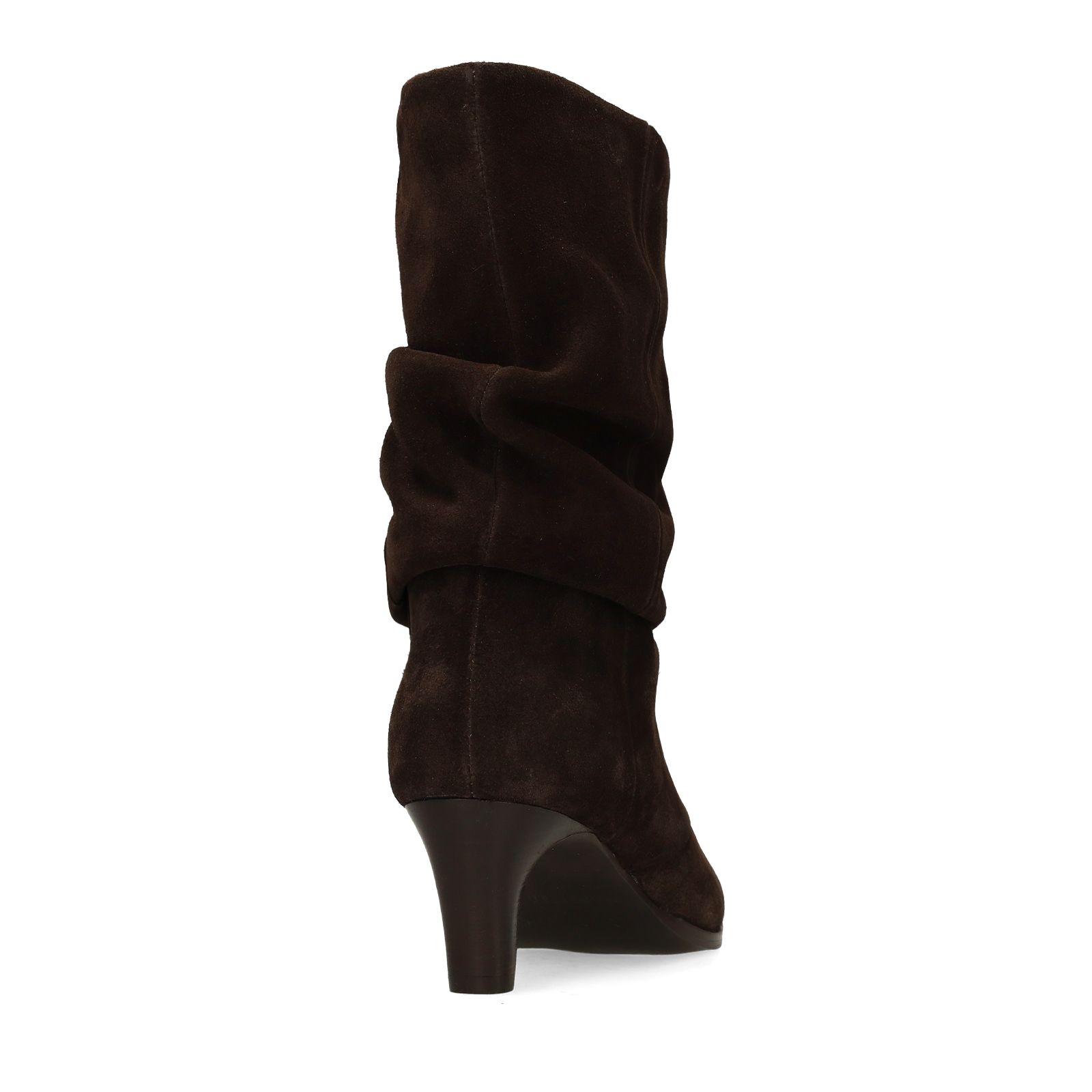 Dunkelbraune Slouchy Boots aus Veloursleder
