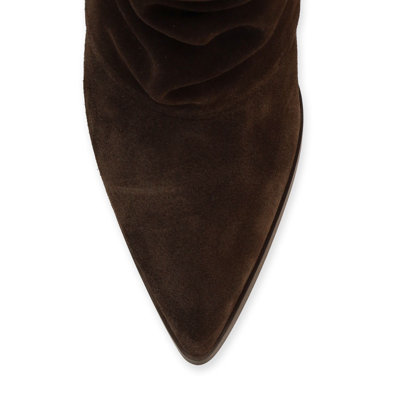 Dunkelbraune Slouchy Boots aus Veloursleder