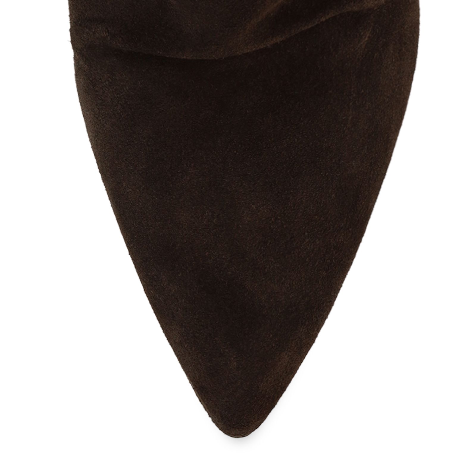 Dunkelbraune Veloursleder-Stiefeletten mit Absatz