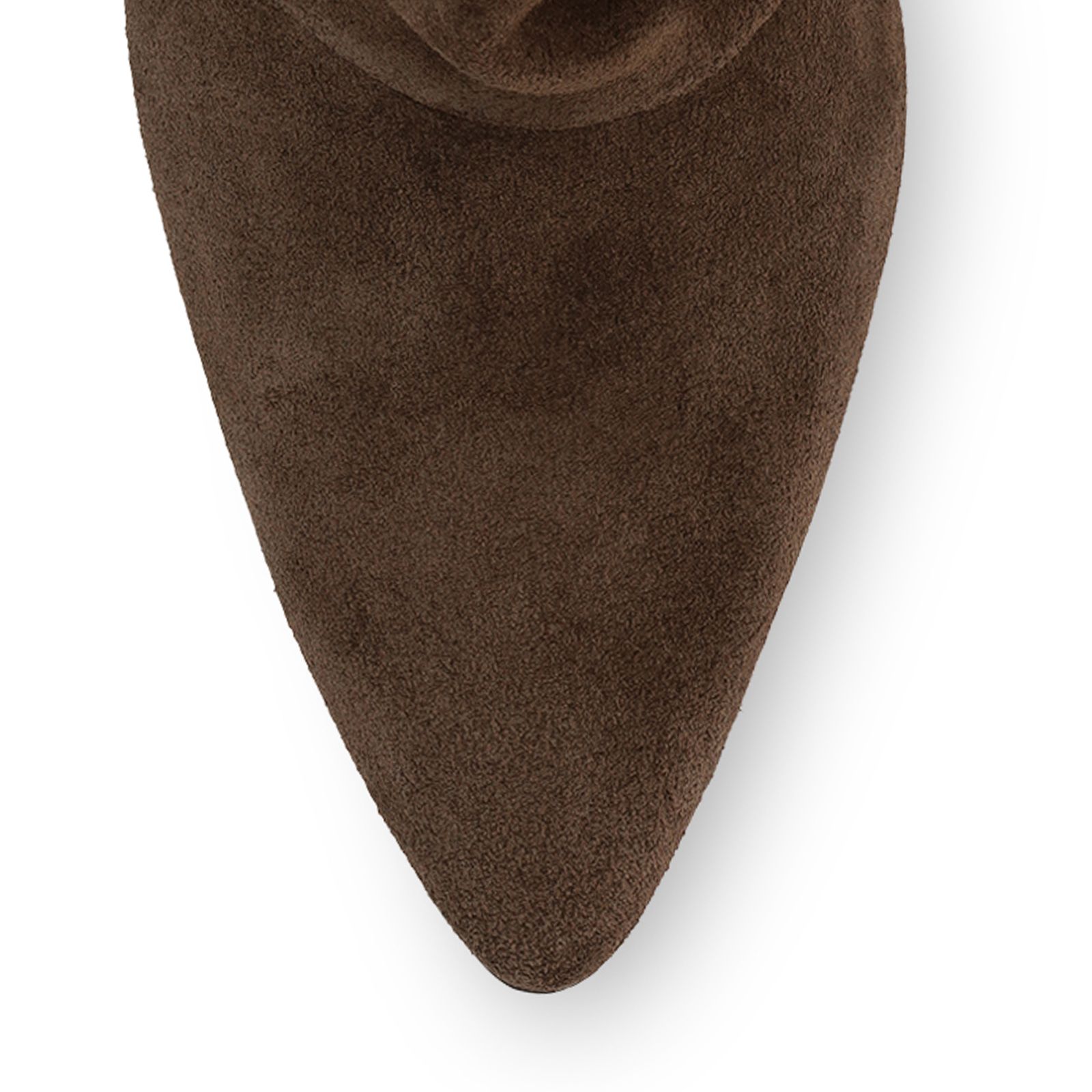 Bruine suède slouchy enkellaarsjes met hak