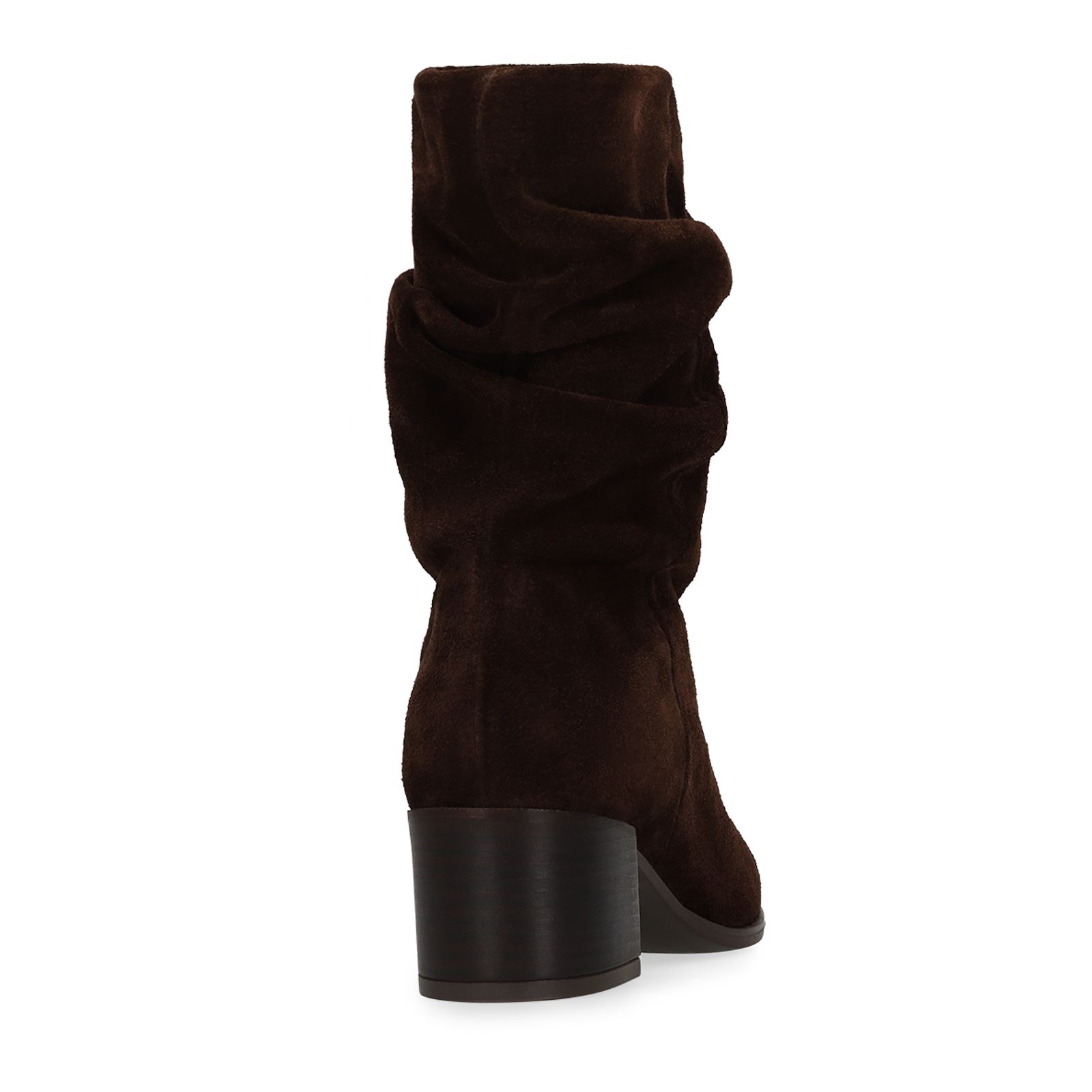 Bruine suède slouchy enkellaarsjes met hak