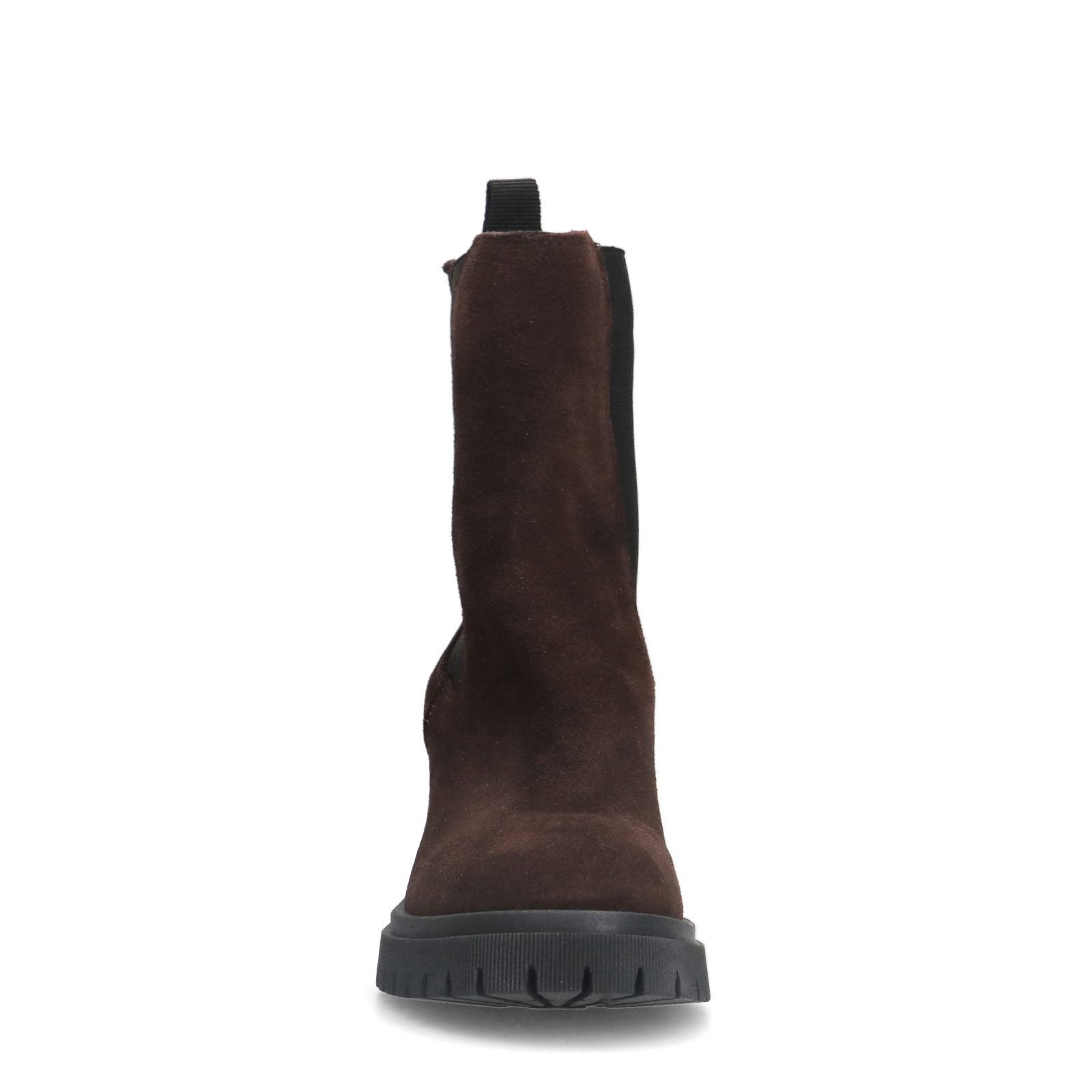 Bruine suède chelsea boots met hak