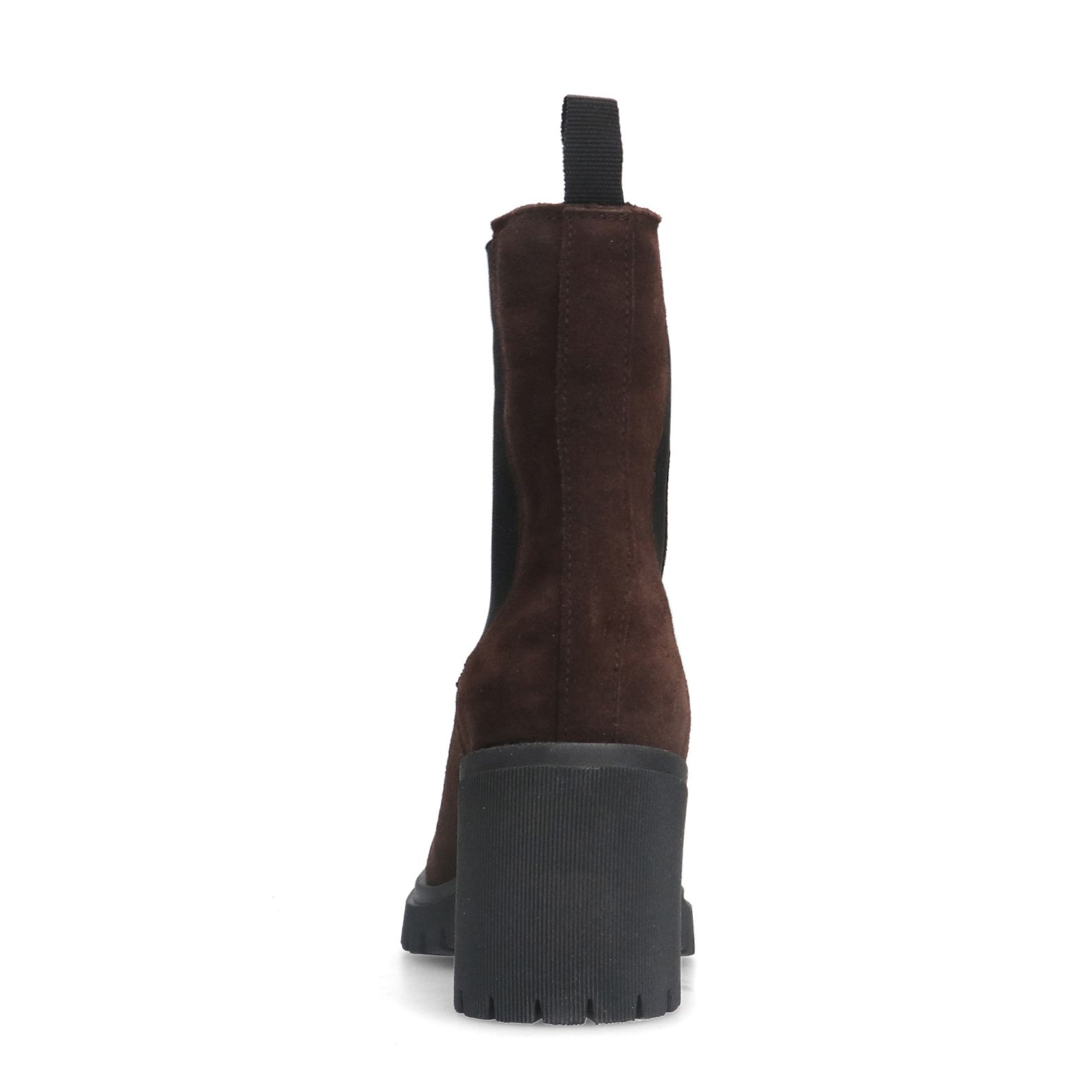 Bruine suède chelsea boots met hak