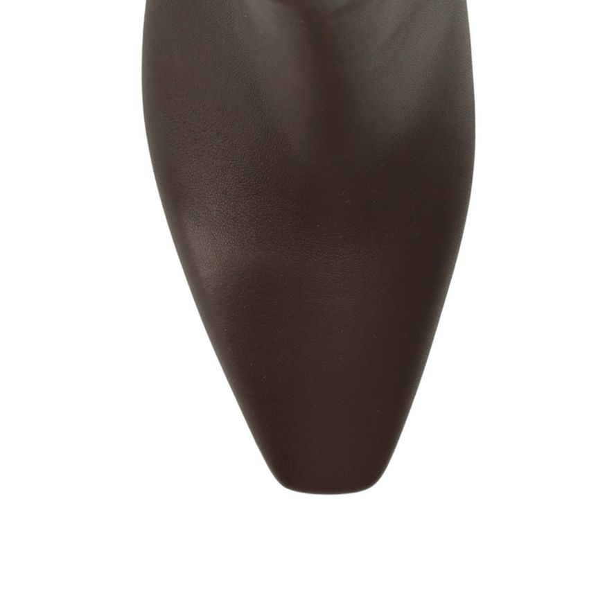 Braune Lederstiefeletten mit Absatz