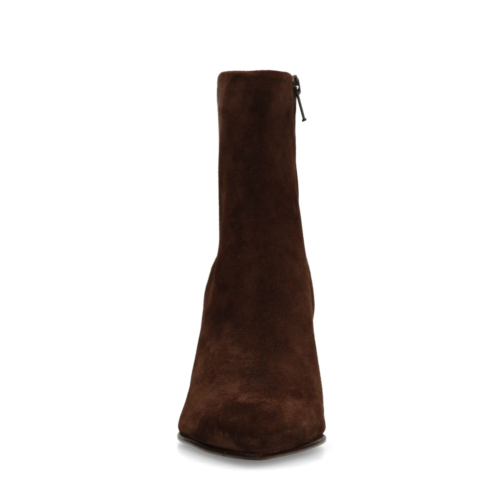 Braune Veloursleder-Stiefeletten mit Absatz
