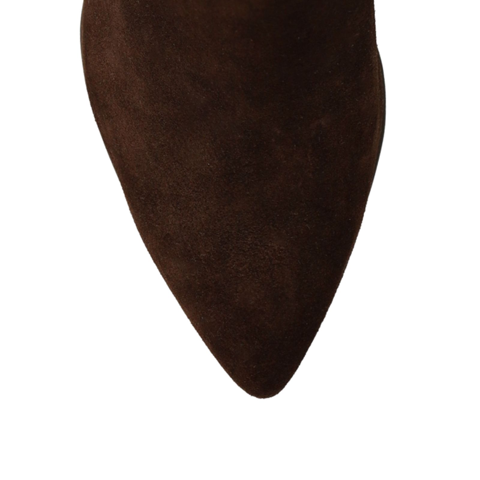 Braune Veloursleder-Stiefeletten mit Absatz