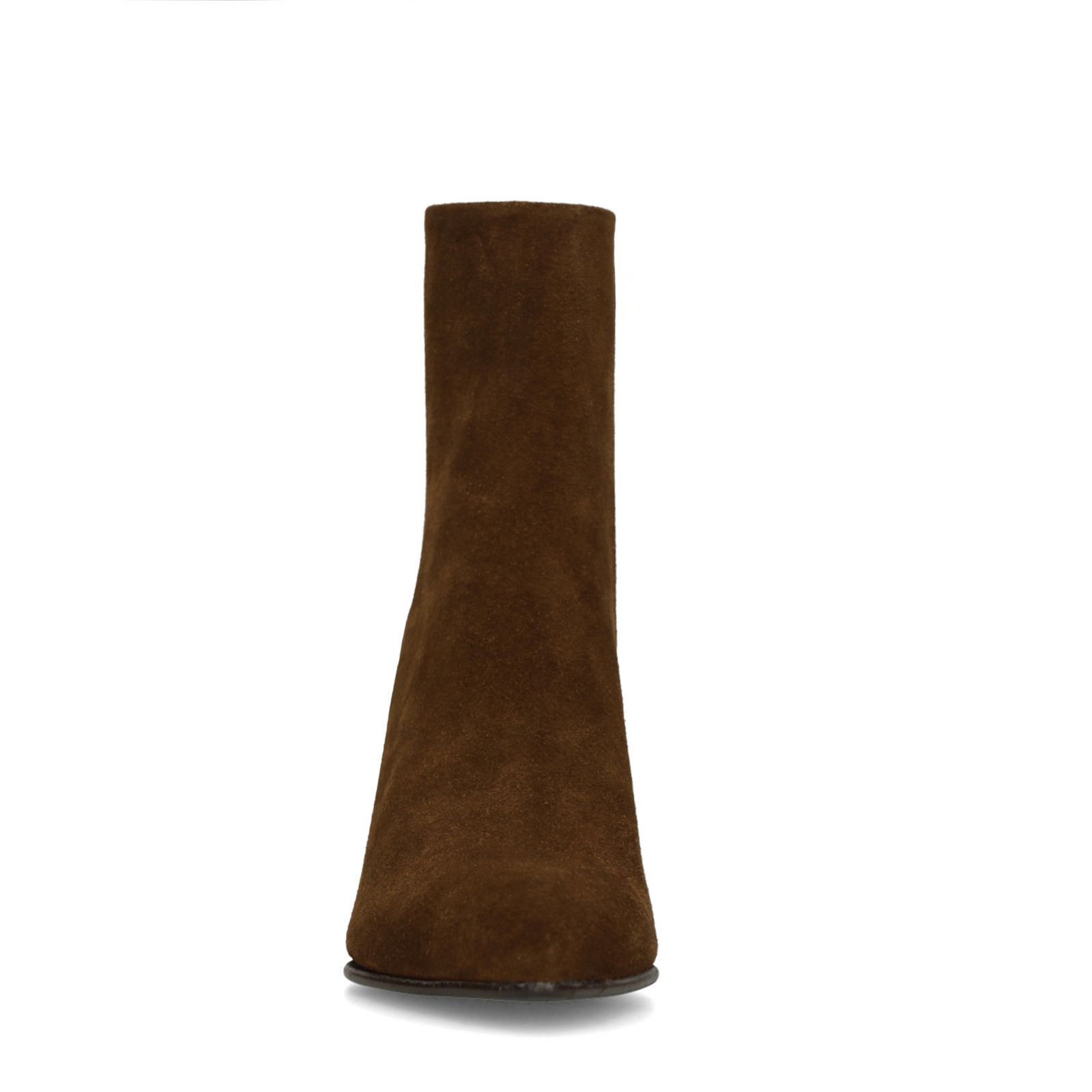 Braune Veloursleder-Stiefeletten mit Absatz