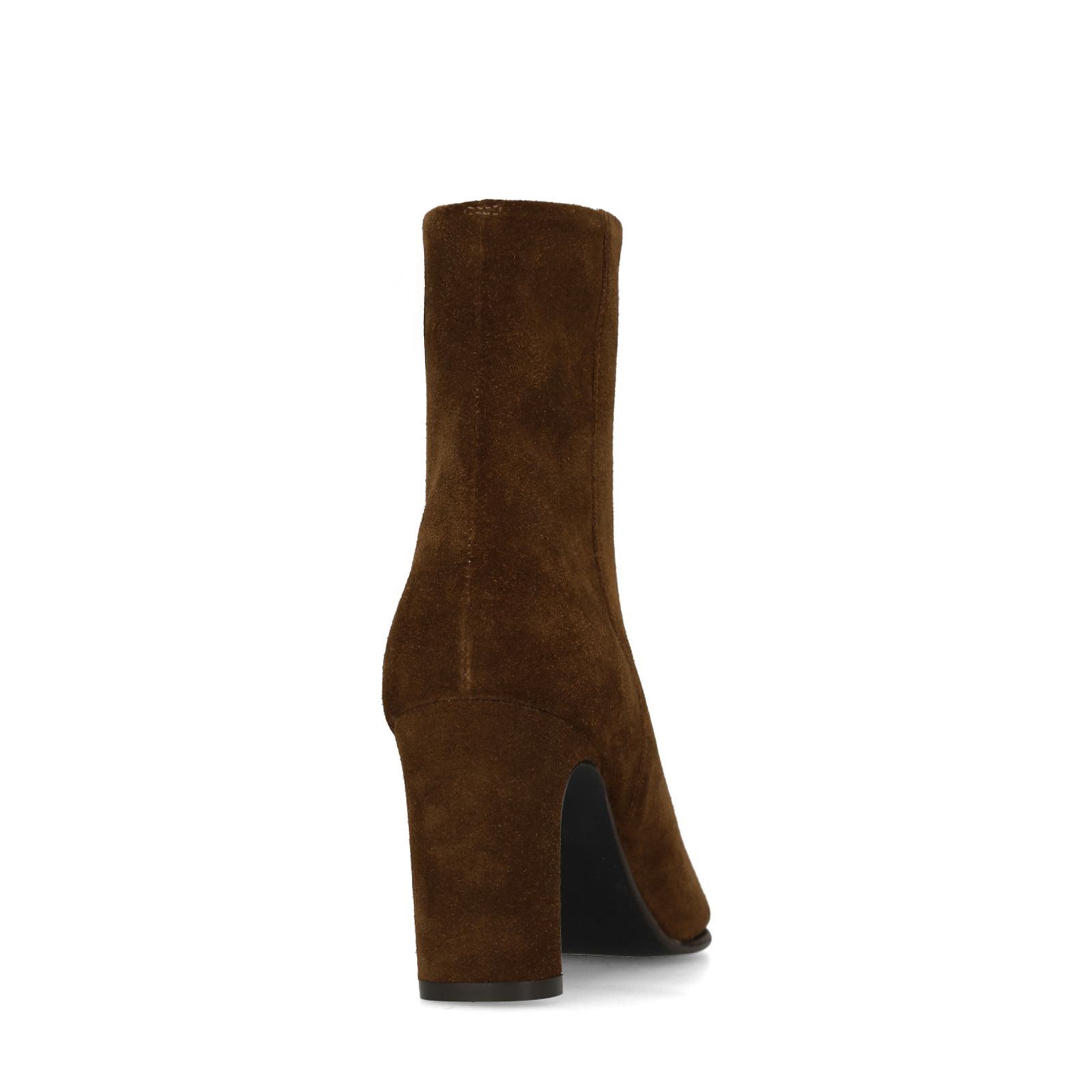 Braune Veloursleder-Stiefeletten mit Absatz